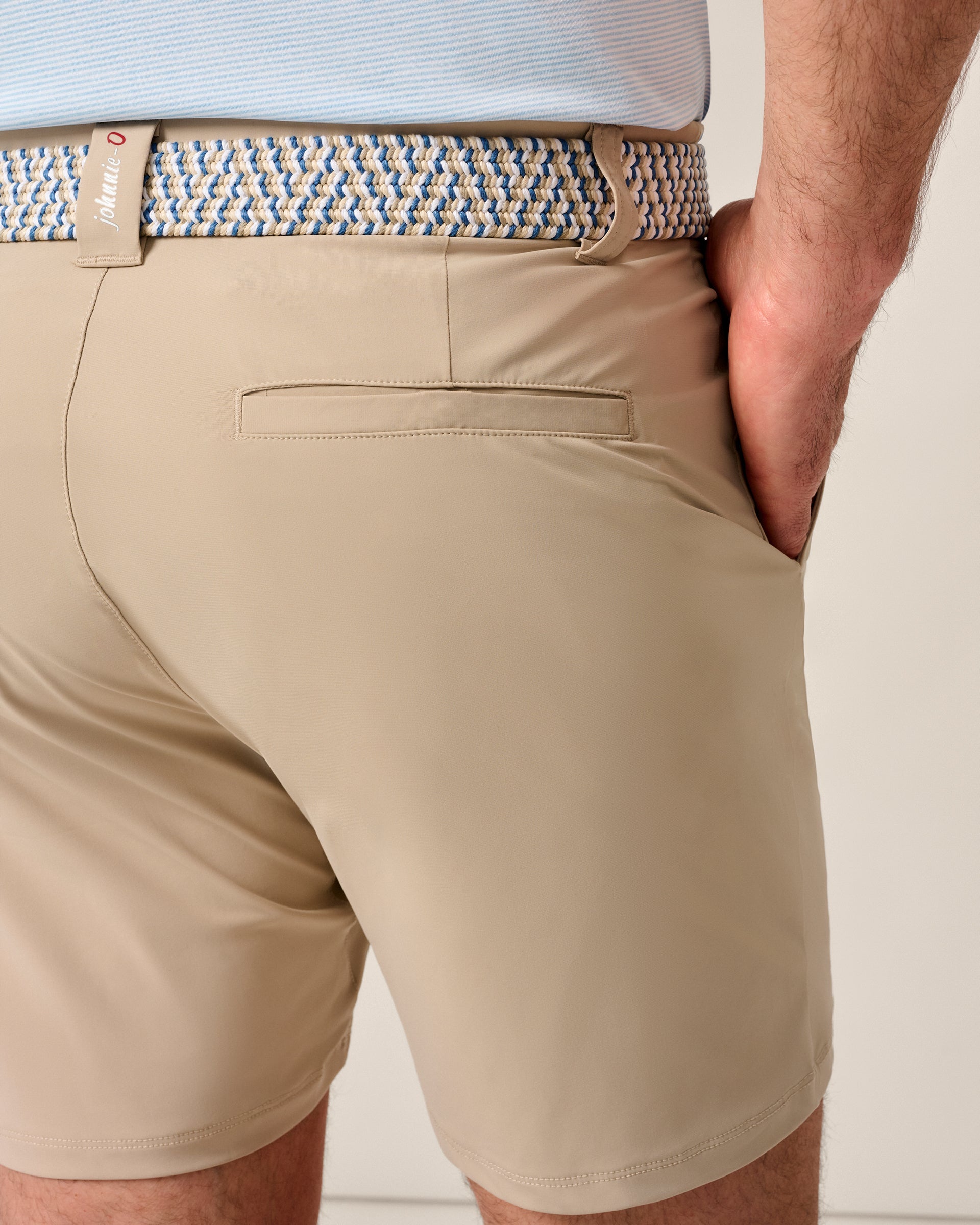 Johnnie-O Fusion Knit Performance Pull-On Short - 7", Khaki