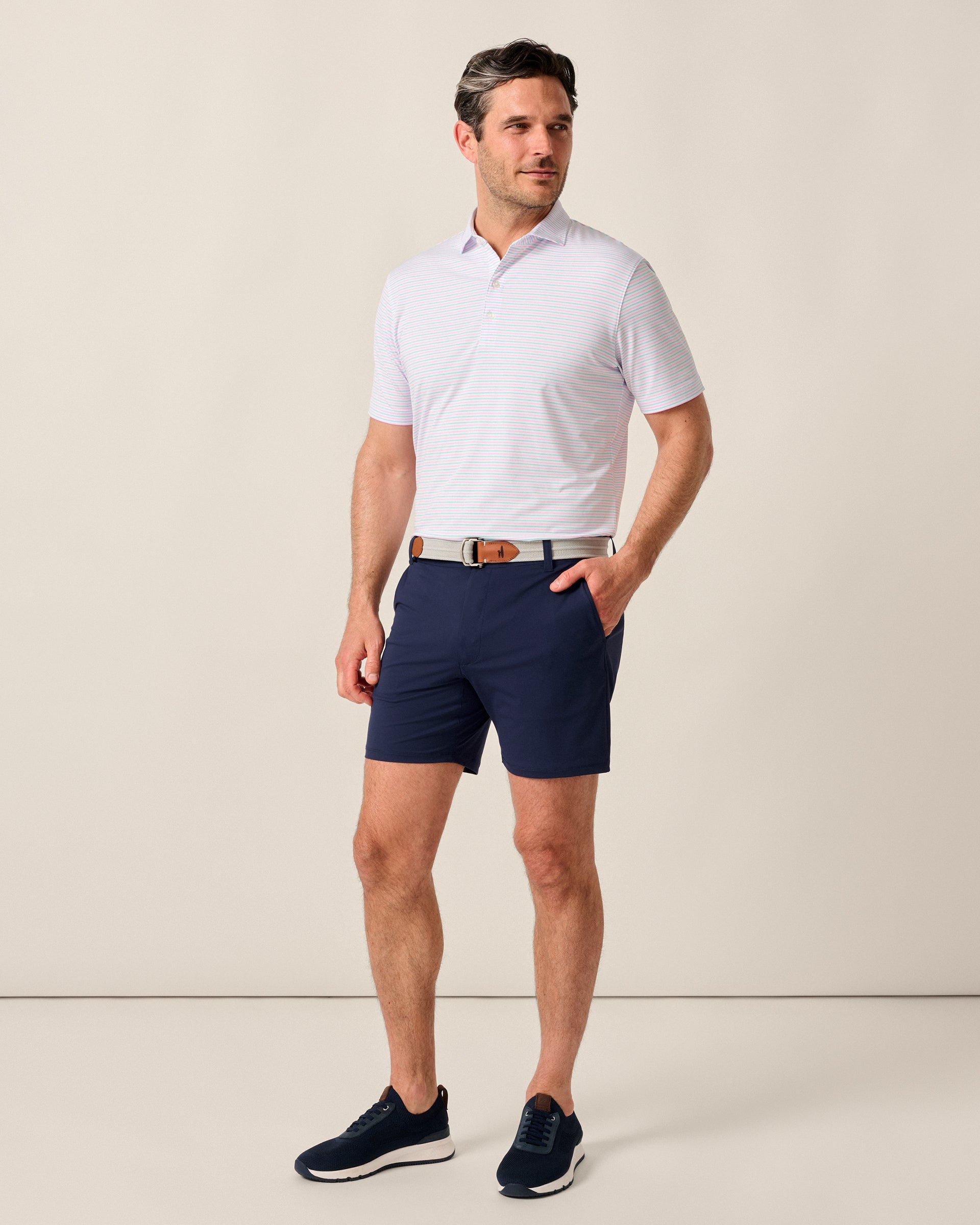 Johnnie-O Fusion Knit Performance Pull-On Short - 7", Navy
