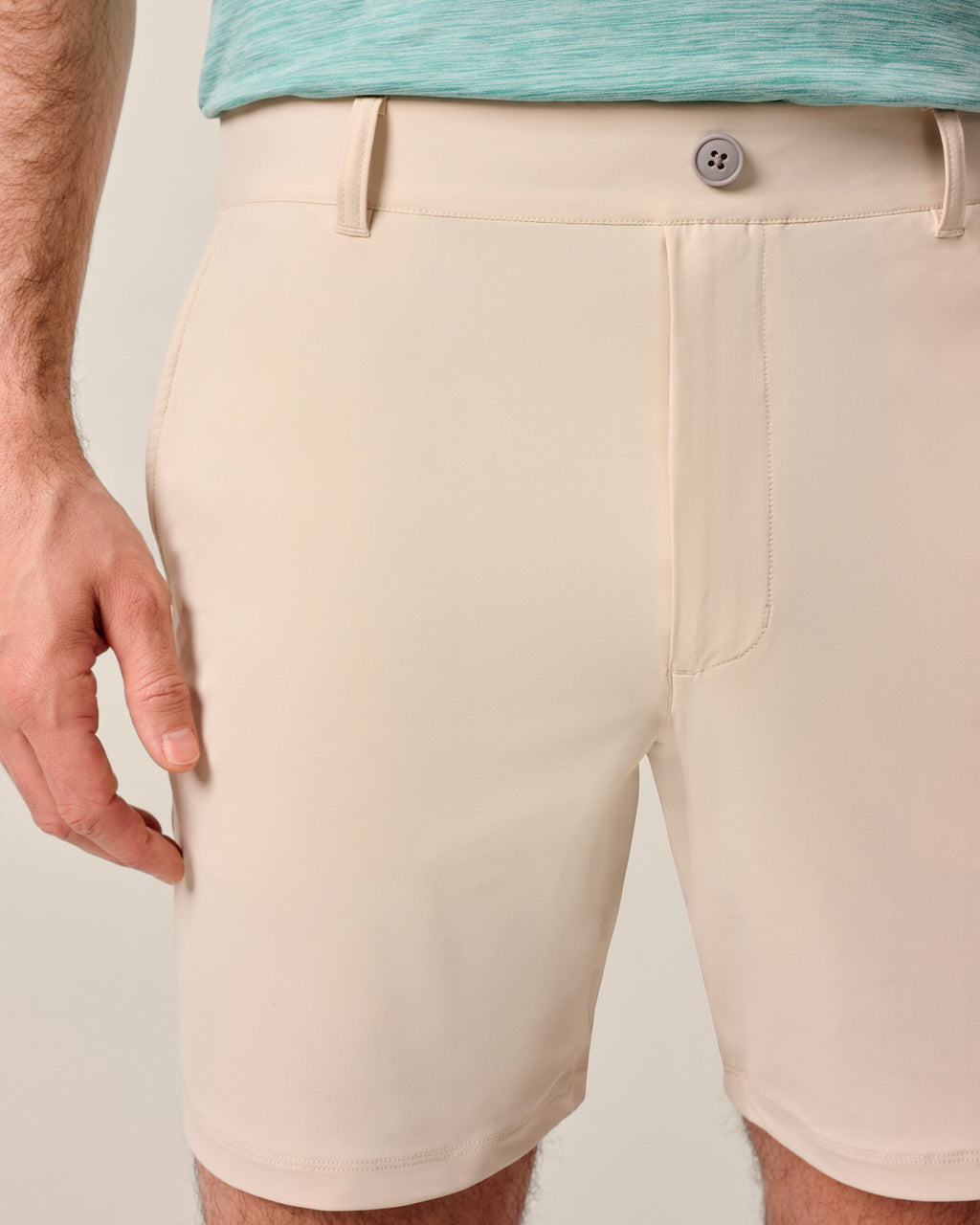 Johnnie-O Fusion Knit Performance Pull-On Short - 7", Stone