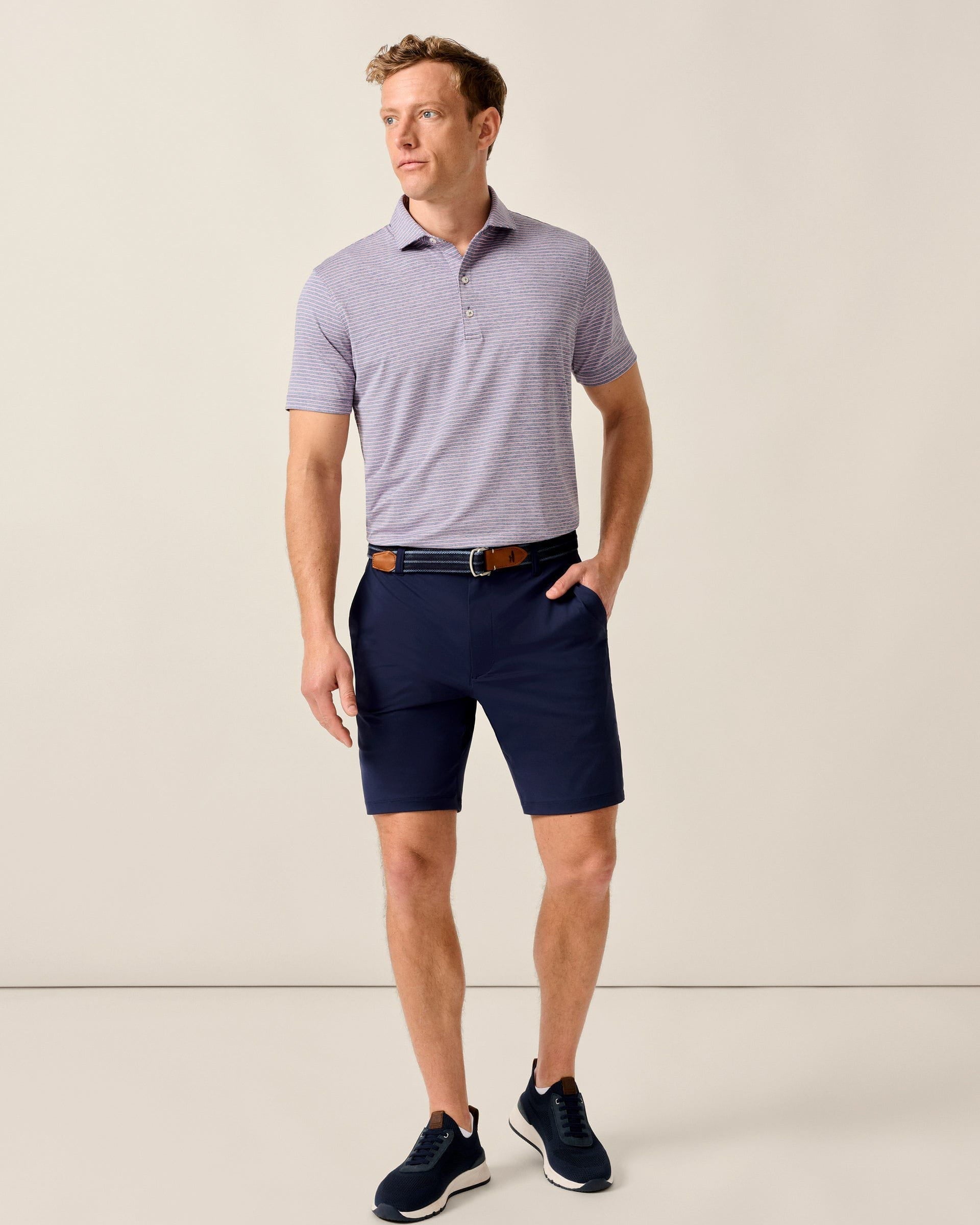 Johnnie-O Fusion Knit Performance Pull-On Short - 9", Navy
