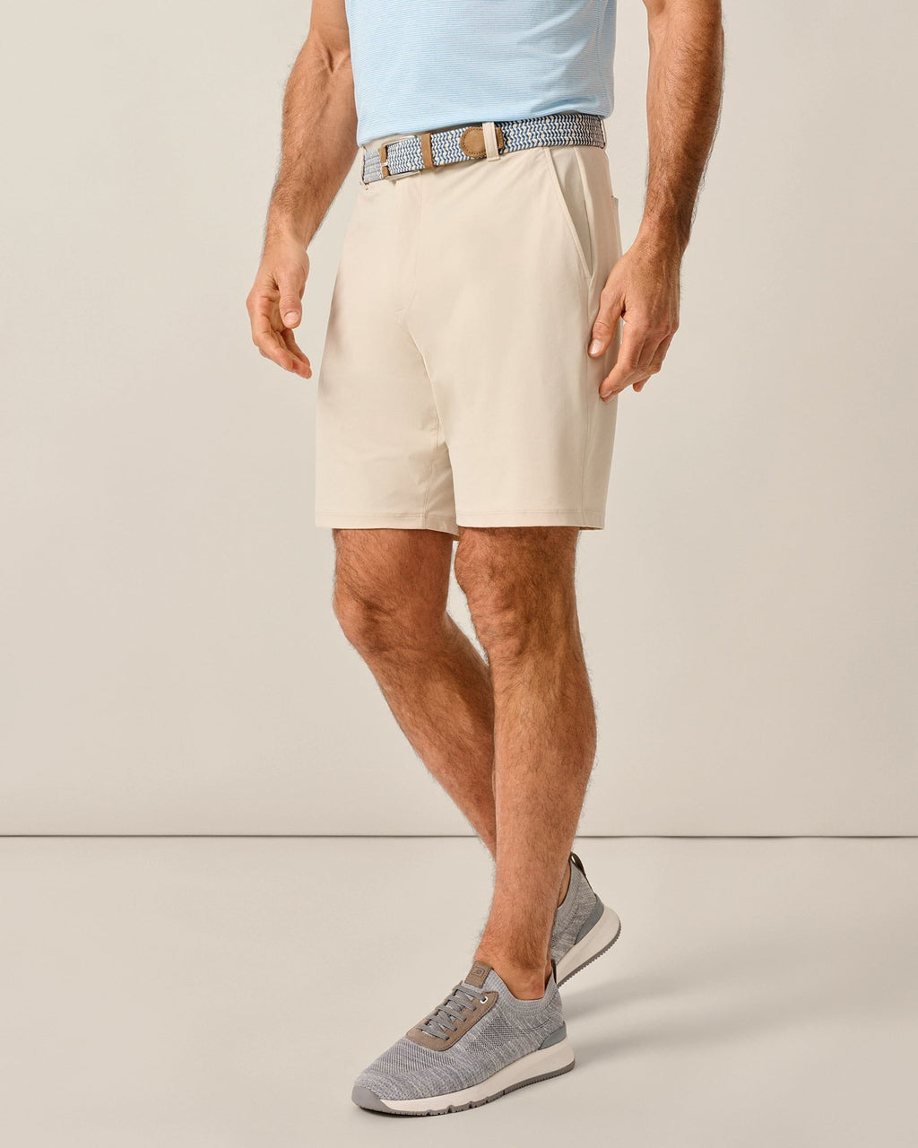 Johnnie-O Fusion Knit Performance Pull-On Short - 9", Stone