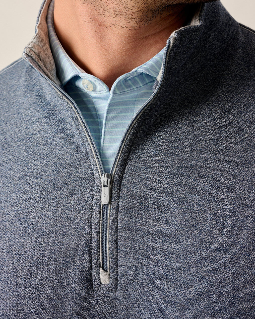 Johnnie-O Hanks Lightweight Textured 1/4 Zip Pullover, Navy