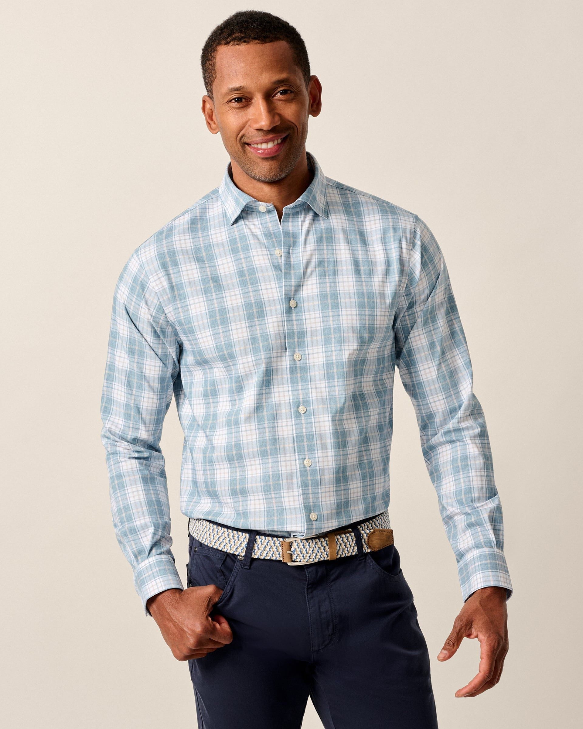 Johnnie-O Everyday Performance Button Down Shirt - Hendley, Laguna Blue