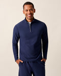 Johnnie-O Hoppin Ribbed Knit Performance 1/4 Zip Pullover, Navy