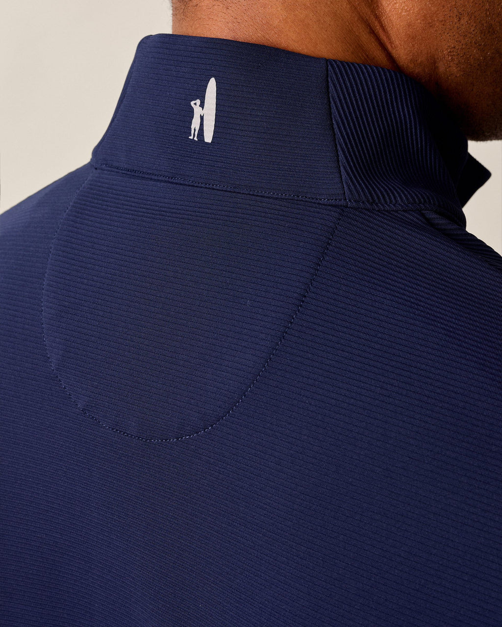Johnnie-O Hoppin Ribbed Knit Performance 1/4 Zip Pullover, Navy