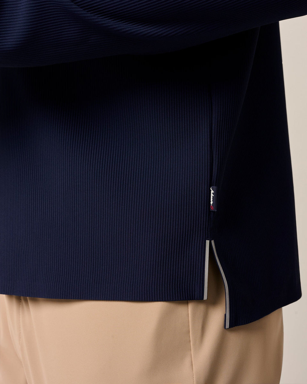 Johnnie-O Hoppin Ribbed Knit Performance Hoodie, Navy