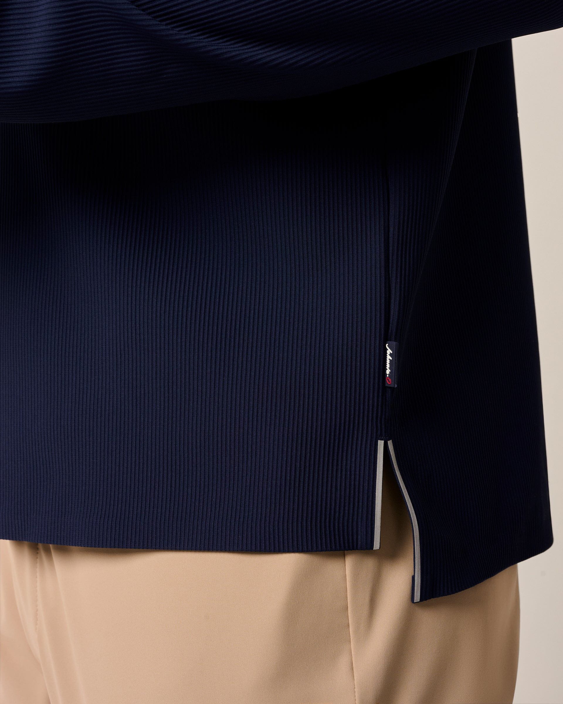 Johnnie-O Hoppin Ribbed Knit Performance Hoodie, Navy