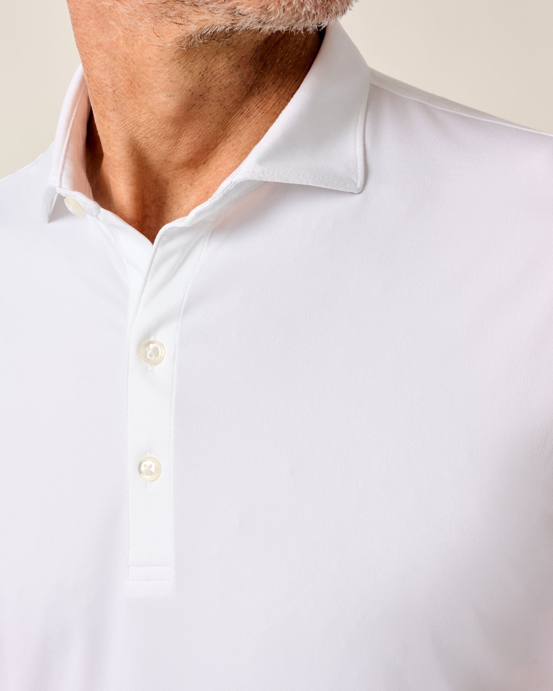 Johnnie-O Performance Featherweight Polo - Solid, White