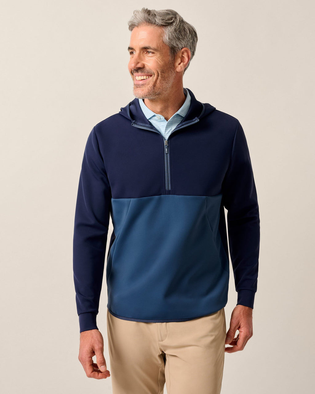 Johnnie-O Iversons Performance Hooded 1/4-Zip, Navy