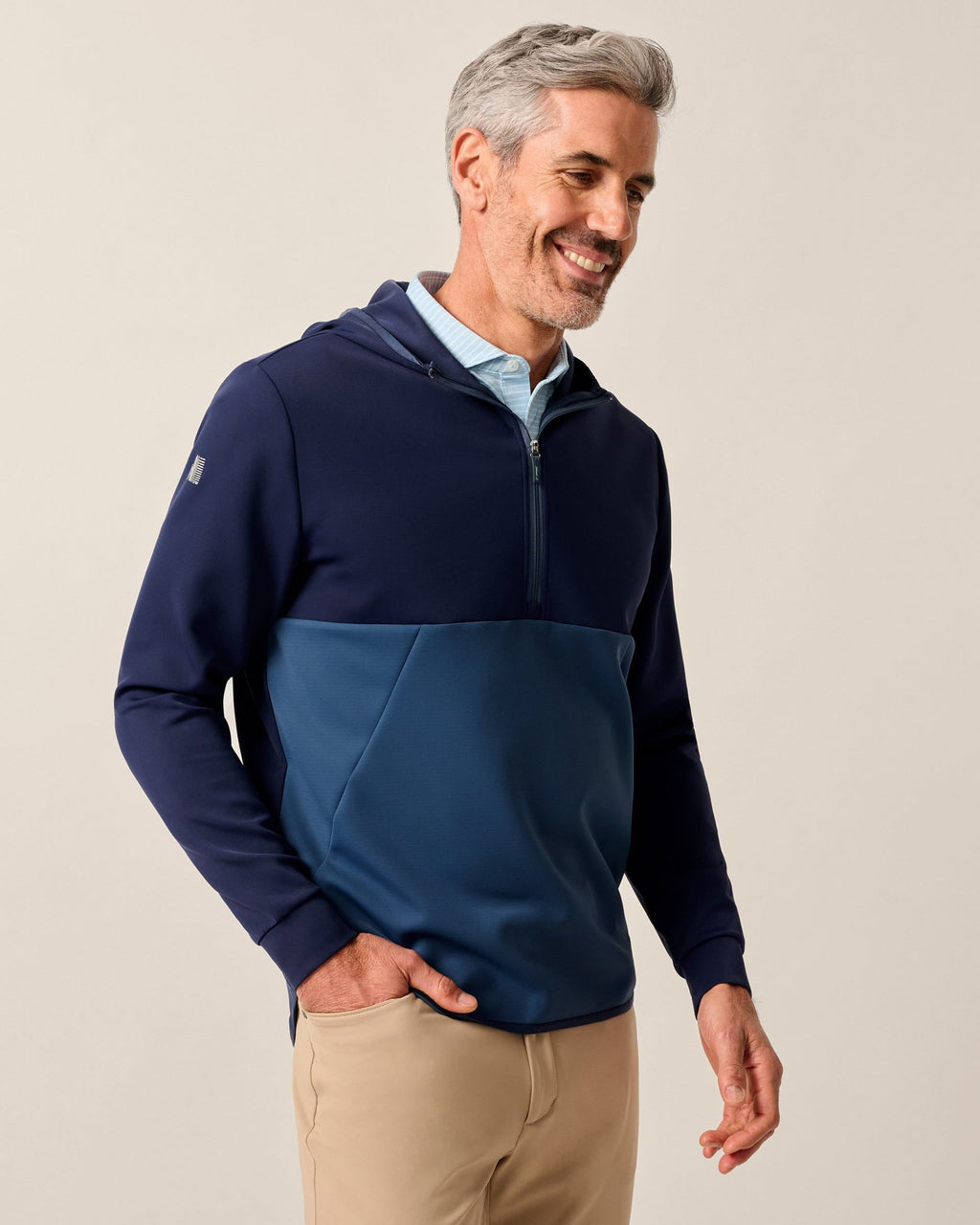 Johnnie-O Iversons Performance Hooded 1/4-Zip, Navy