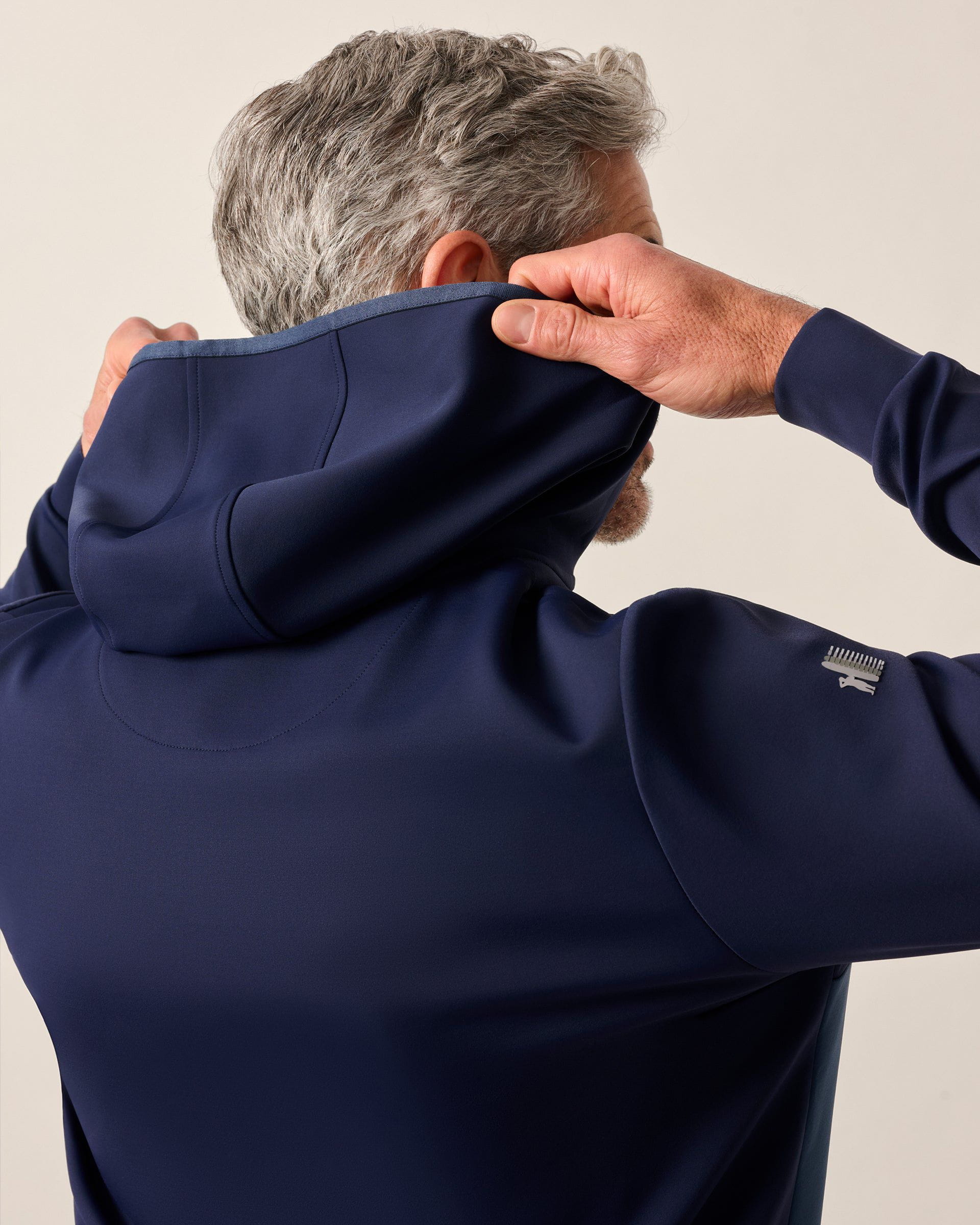 Johnnie-O Iversons Performance Hooded 1/4-Zip, Navy