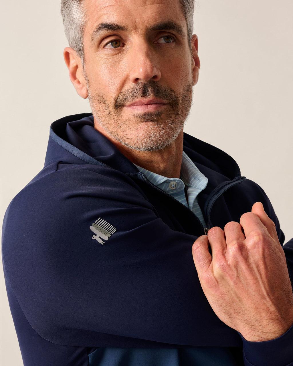 Johnnie-O Iversons Performance Hooded 1/4-Zip, Navy