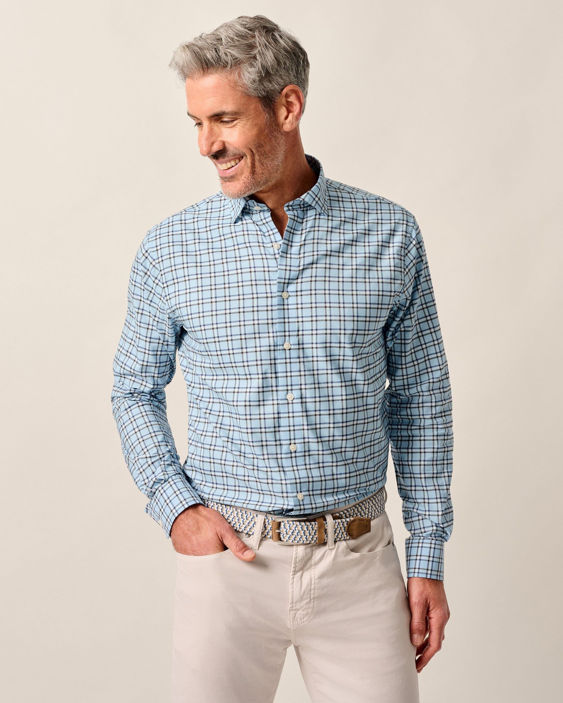Johnnie-O Featherweight Performance Button Down Shirt - Jaden, Maliblu