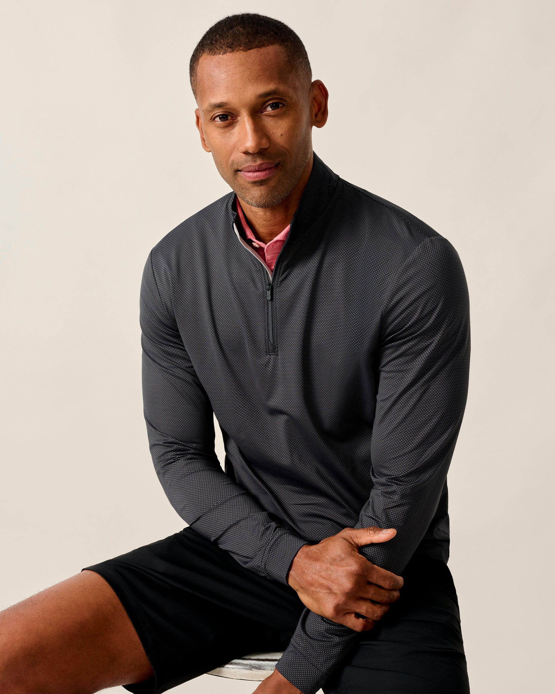 Johnnie-O Jamie Jacquard Stretch 1/4-Zip Pullover