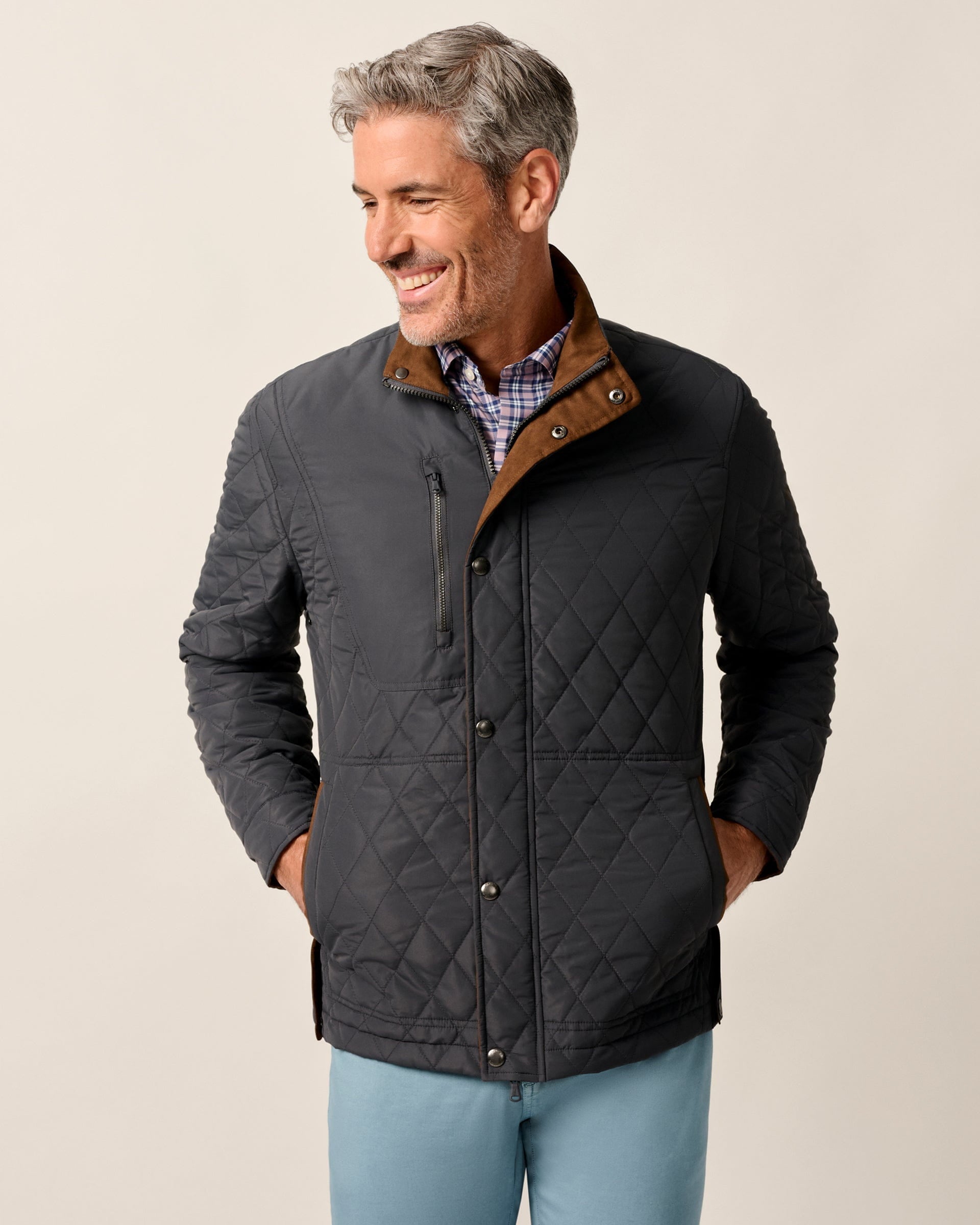 Johnnie-O Juno Quilted Snap Jacket