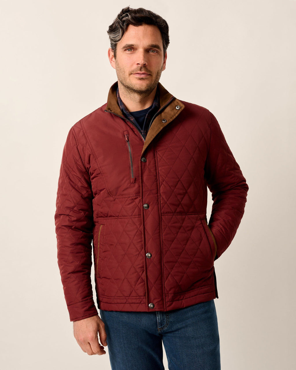 Johnnie-O Juno Quilted Snap Jacket