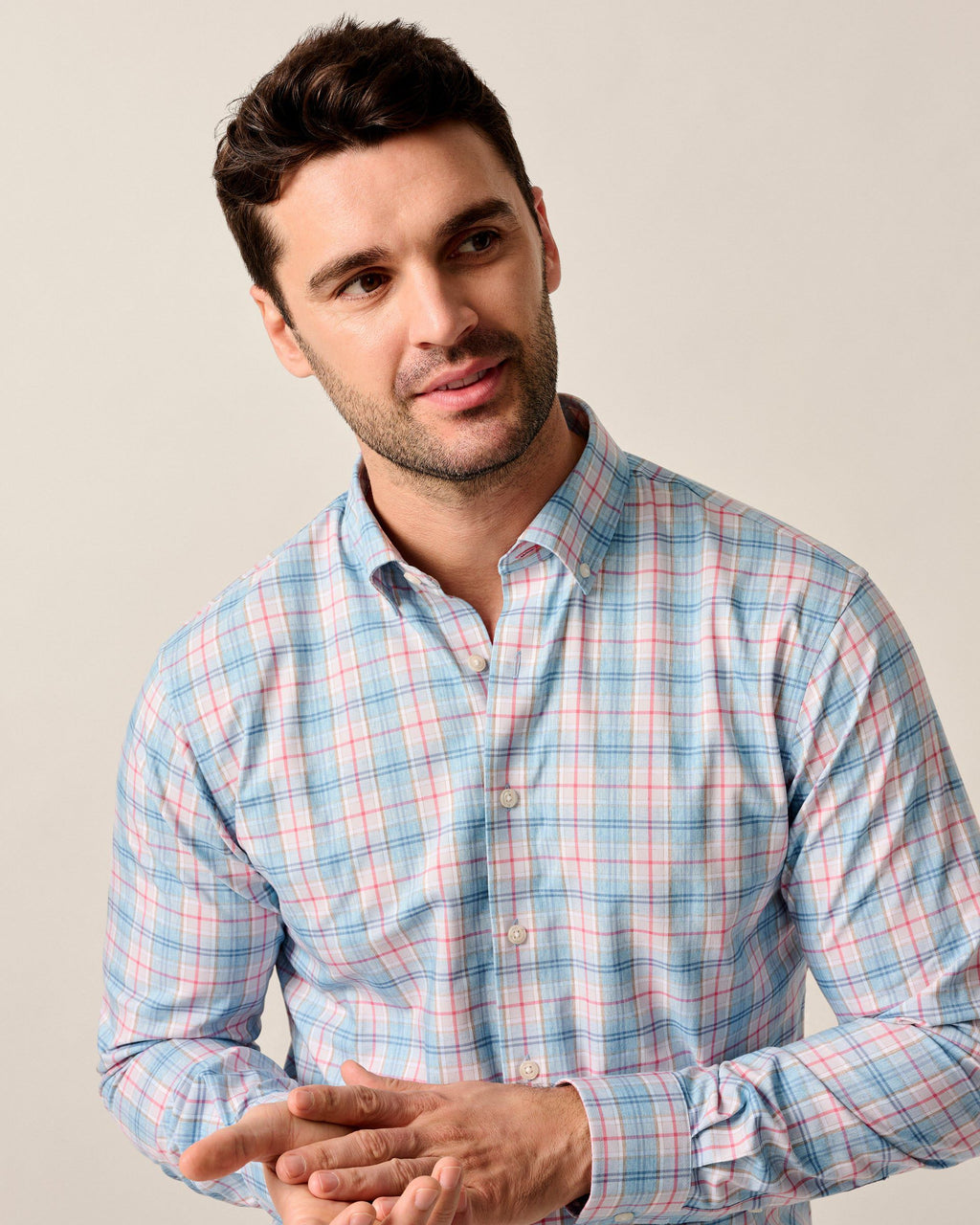 Johnnie-O Everyday Performance Button Down Shirt - Lanes, Maliblu