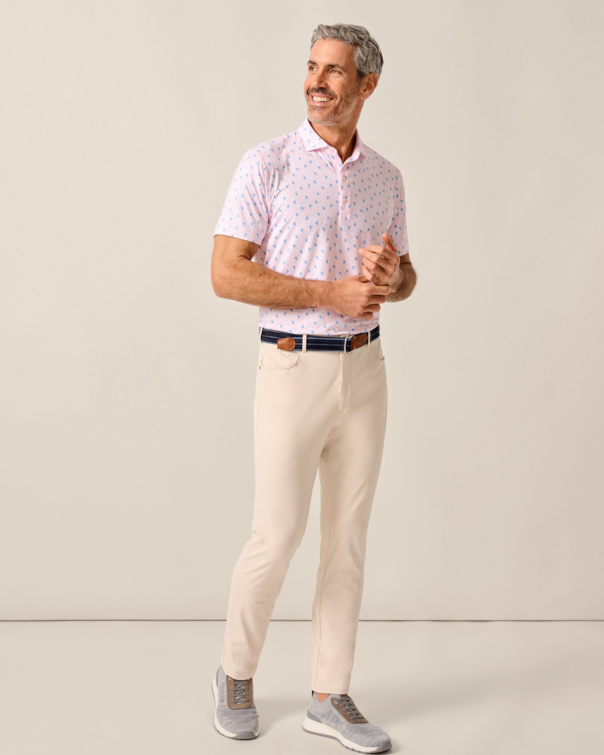 Johnnie-O Featherweight Performance Polo - Low Country, Azalea