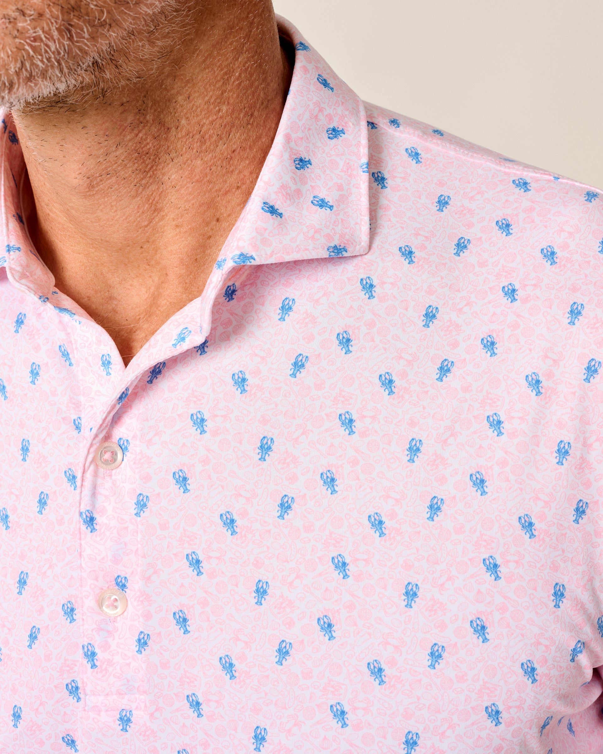 Johnnie-O Featherweight Performance Polo - Low Country, Azalea