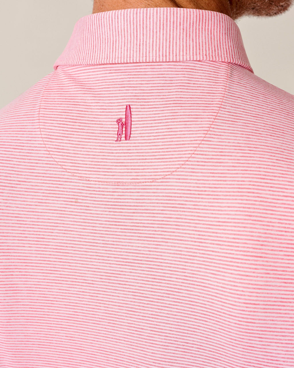 Johnnie-O Performance Jersey Polo - Lyndonn Stripe, Azalea