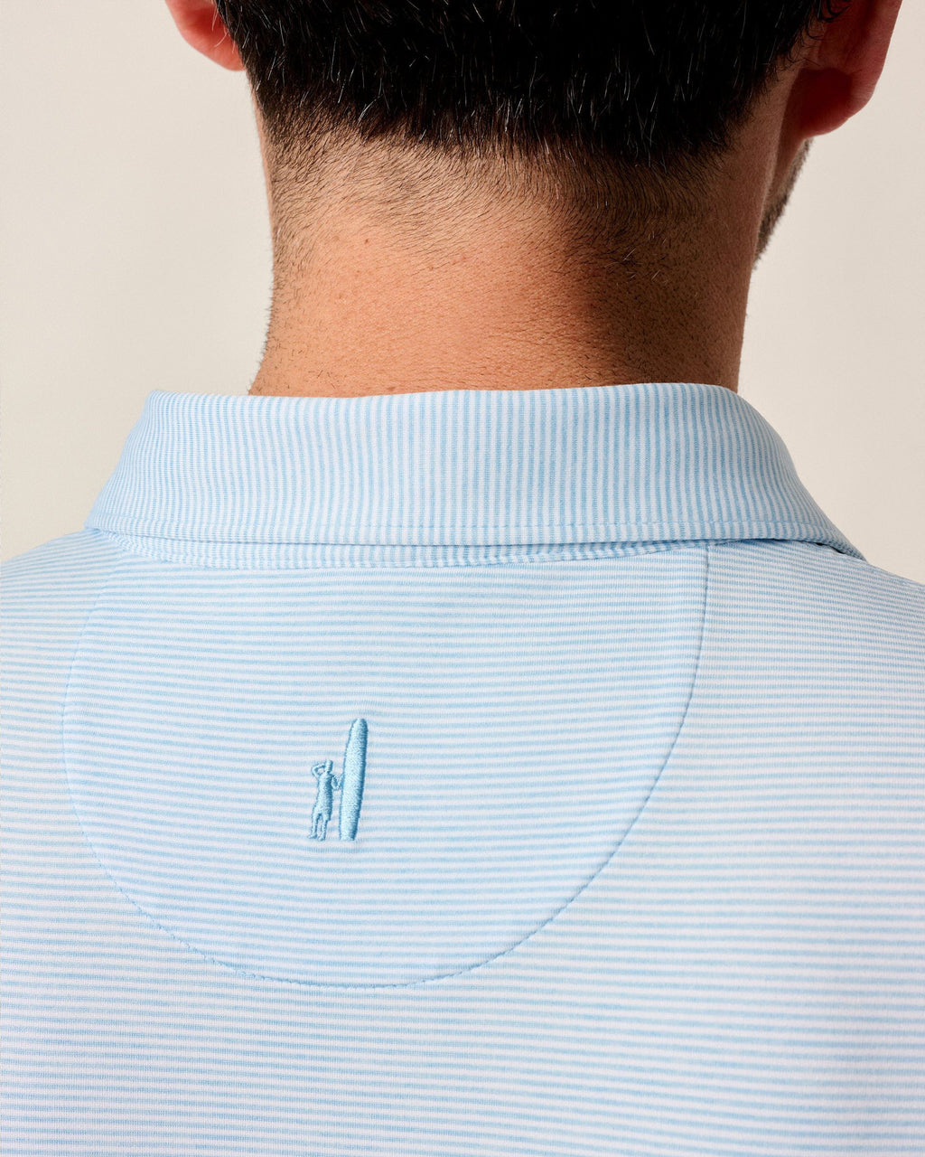 Johnnie-O Performance Jersey Polo - Lyndonn Stripe, Gulf Blue