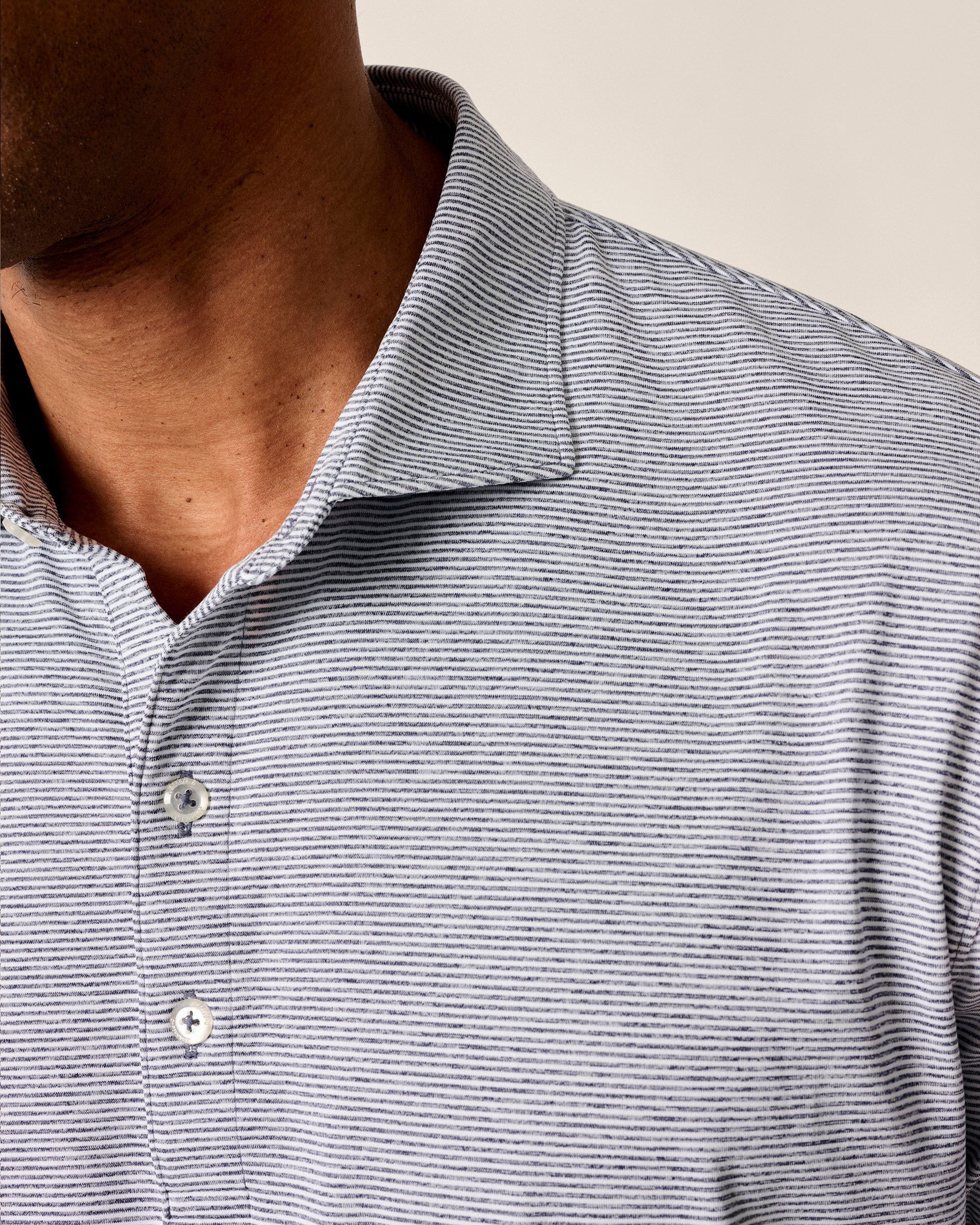 Johnnie-O Performance Jersey Polo - Lyndonn Stripe, Gulf Blue
