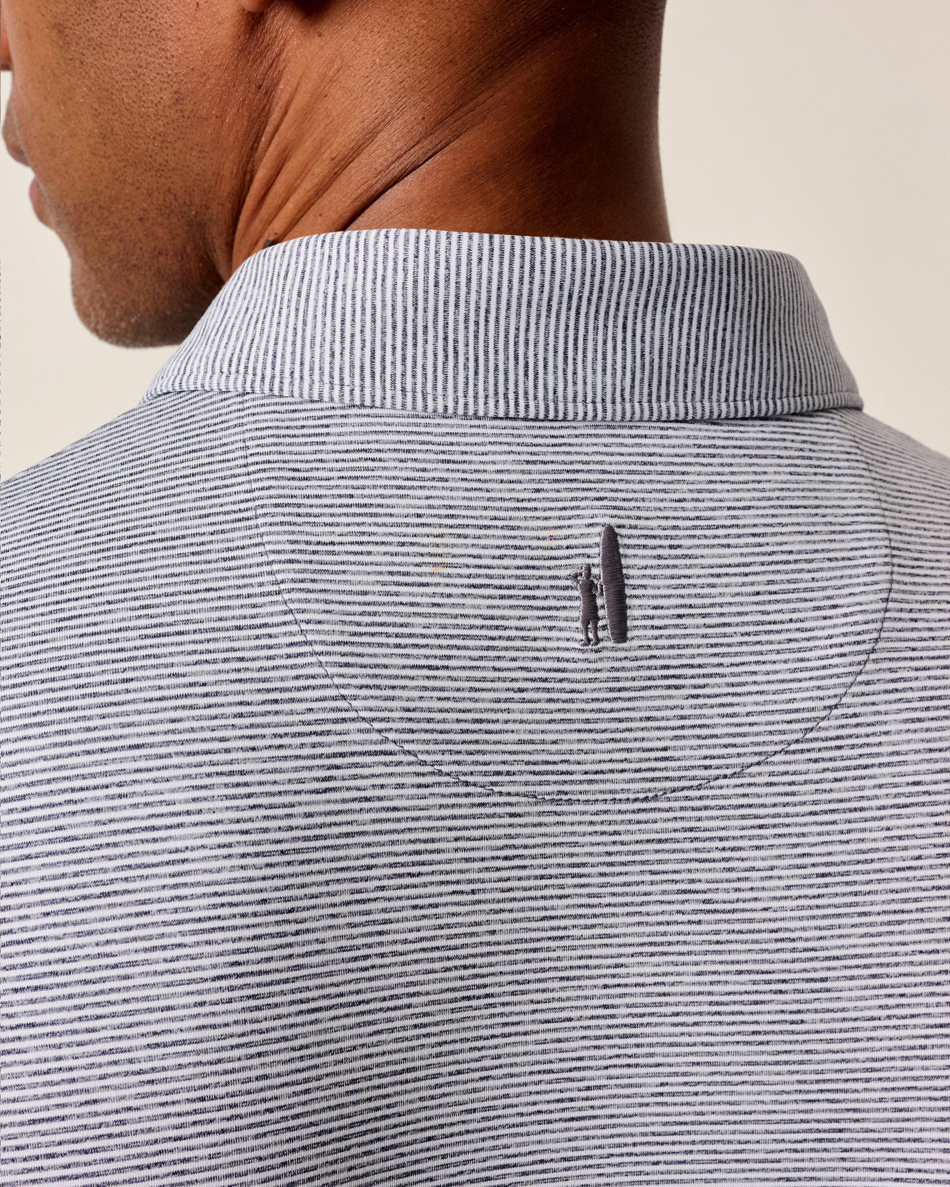 Johnnie-O Performance Jersey Polo - Lyndonn Stripe, Gulf Blue