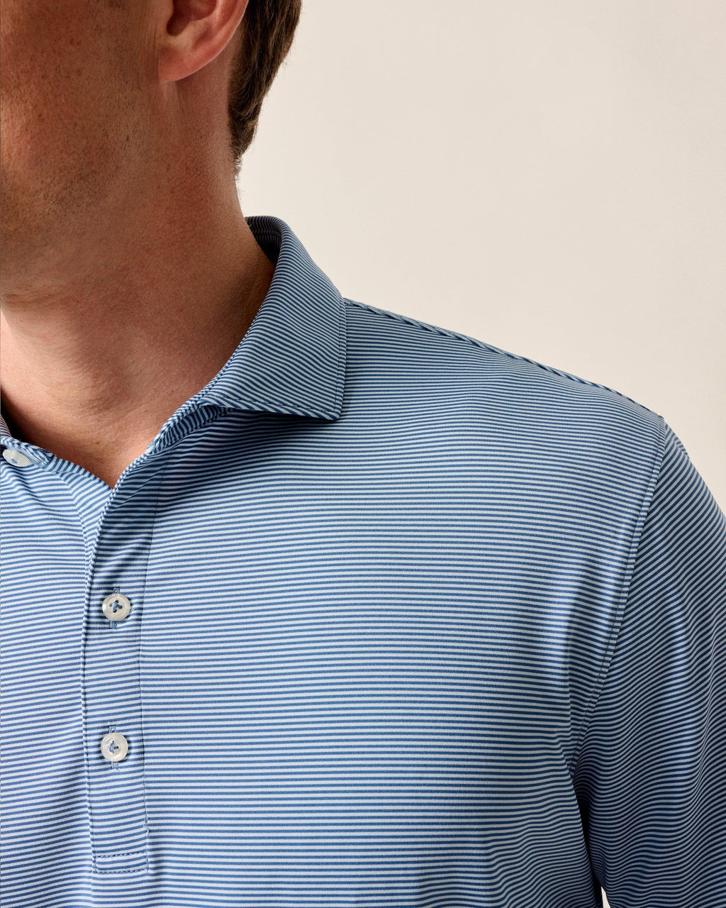 Johnnie-O Performance Jersey Polo - Lyndonn Stripe, Kona Lake