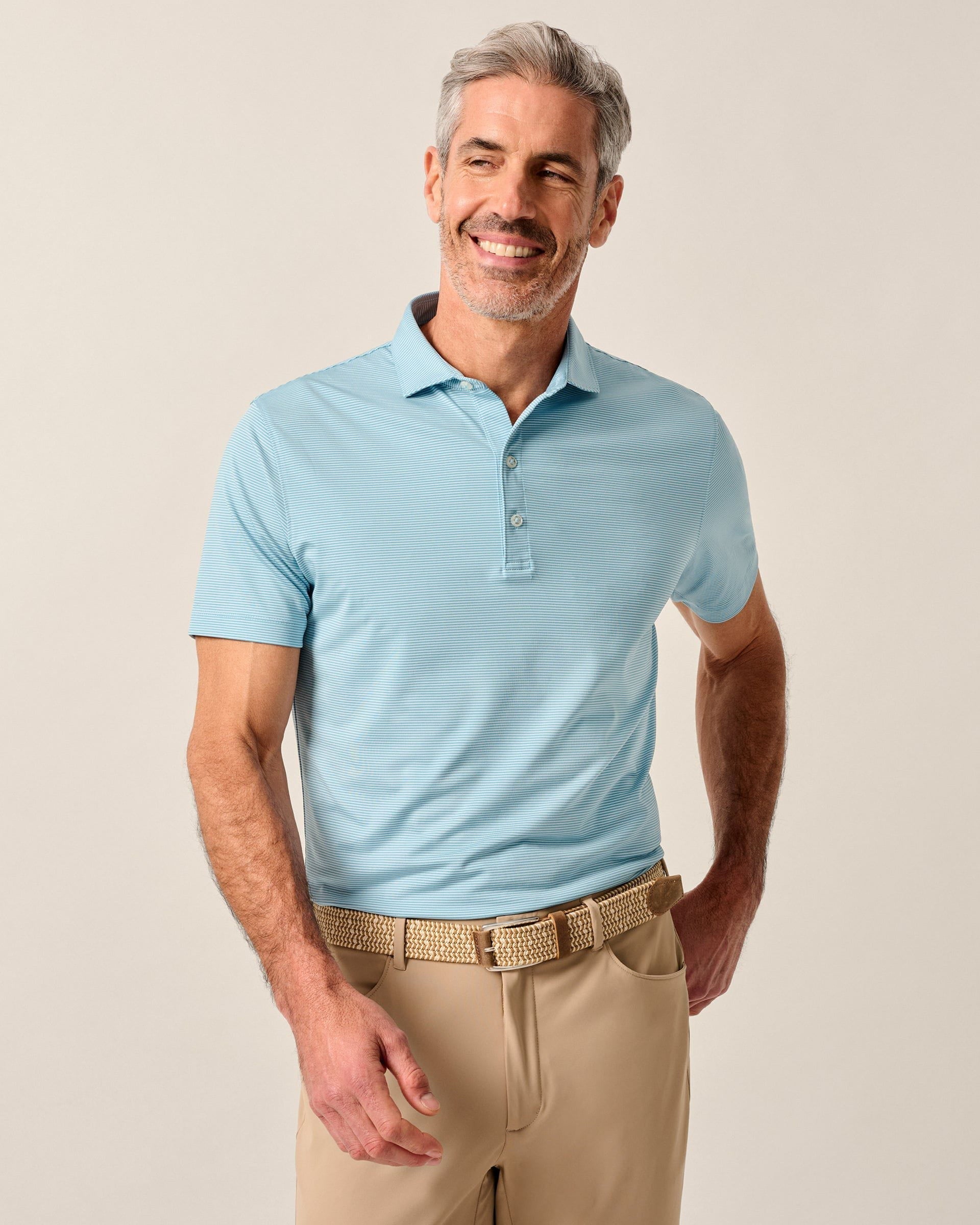 Johnnie-O Performance Jersey Polo - Lyndonn Stripe, Kona