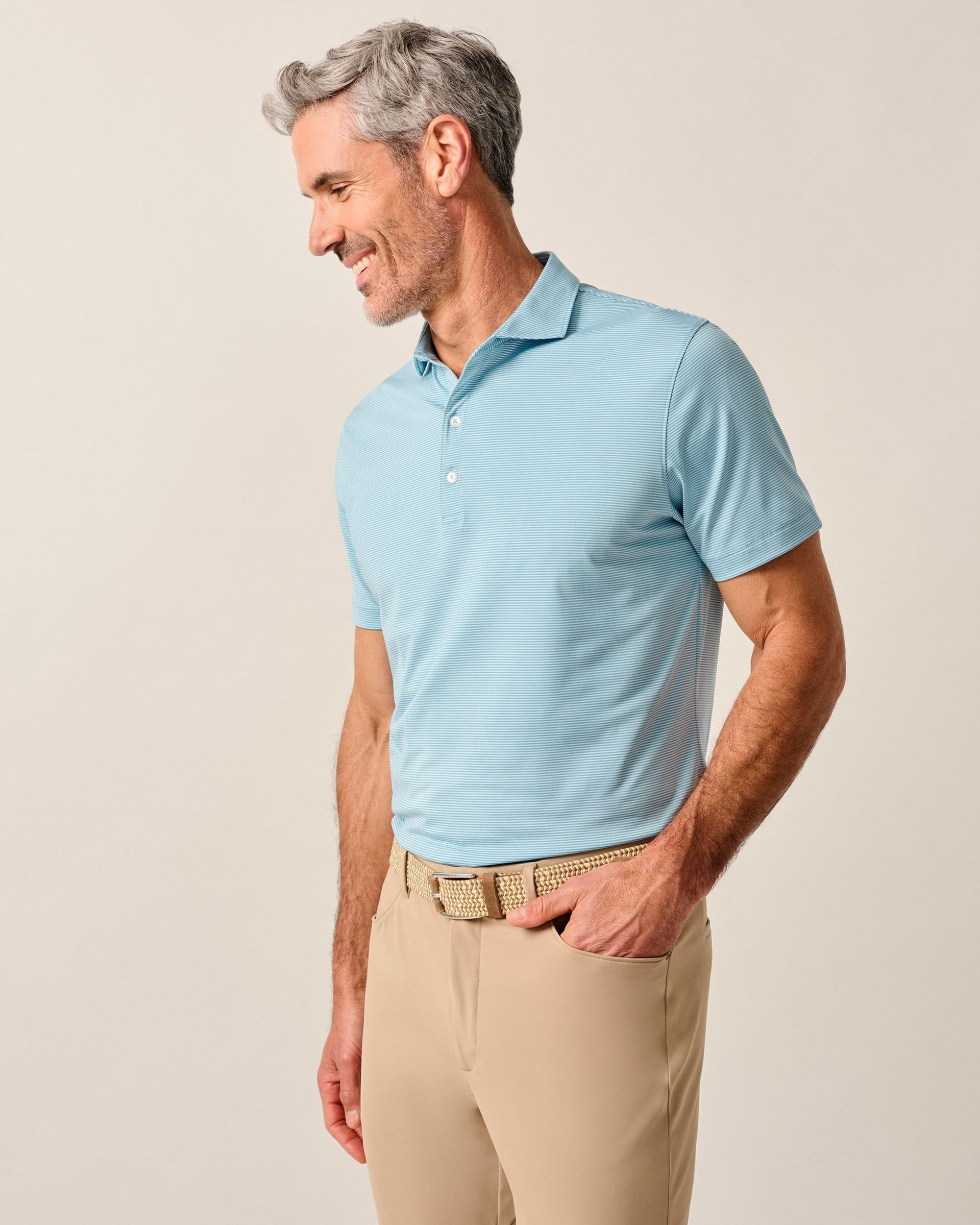 Johnnie-O Performance Jersey Polo - Lyndonn Stripe, Kona