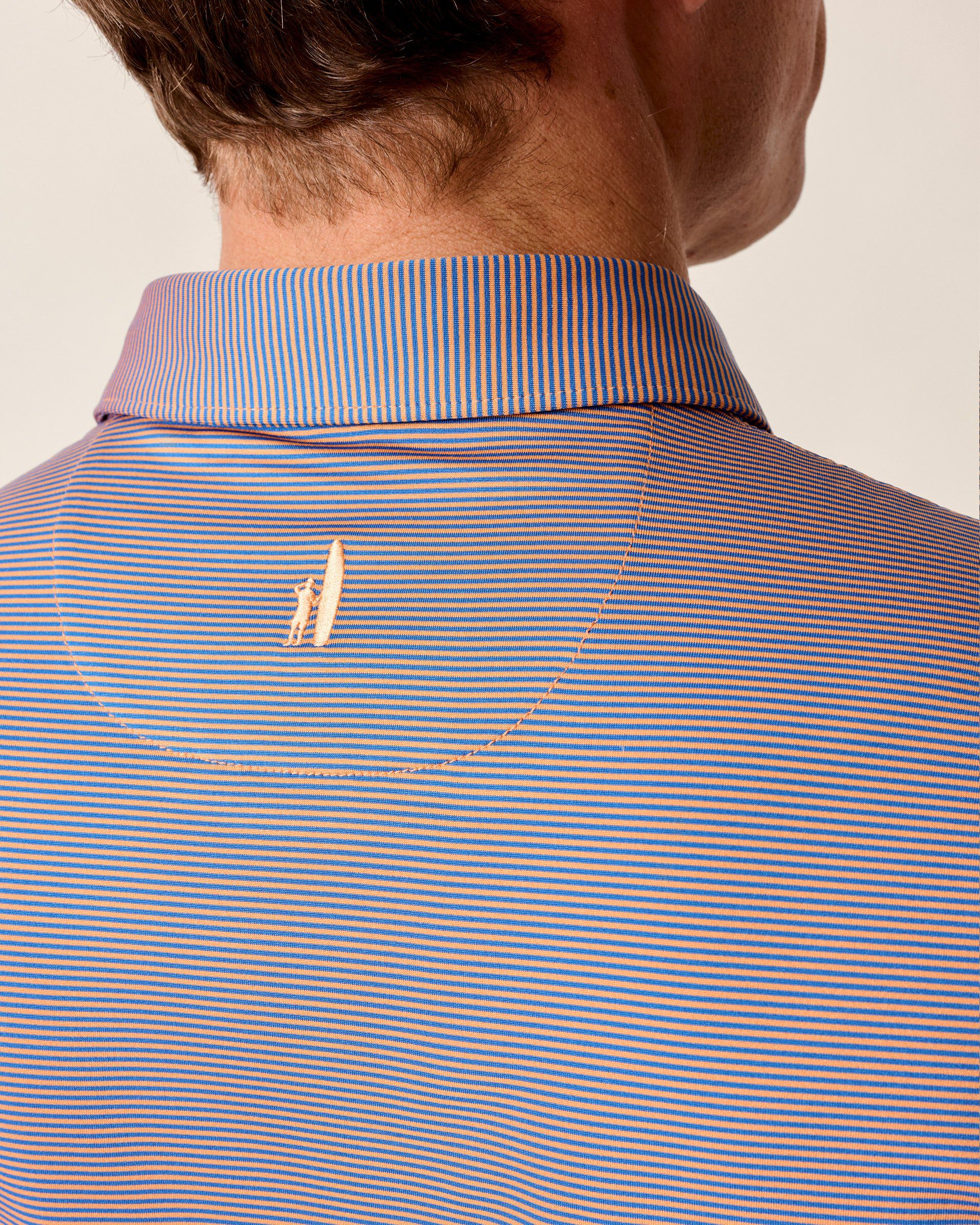 Johnnie-O Performance Jersey Polo - Lyndonn Stripe, Mango