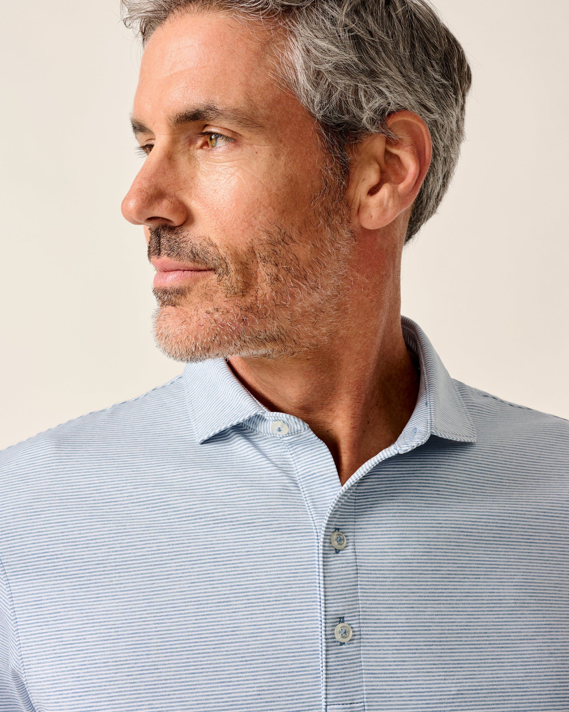 Johnnie-O Performance Jersey Polo - Lyndonn Stripe, Tide