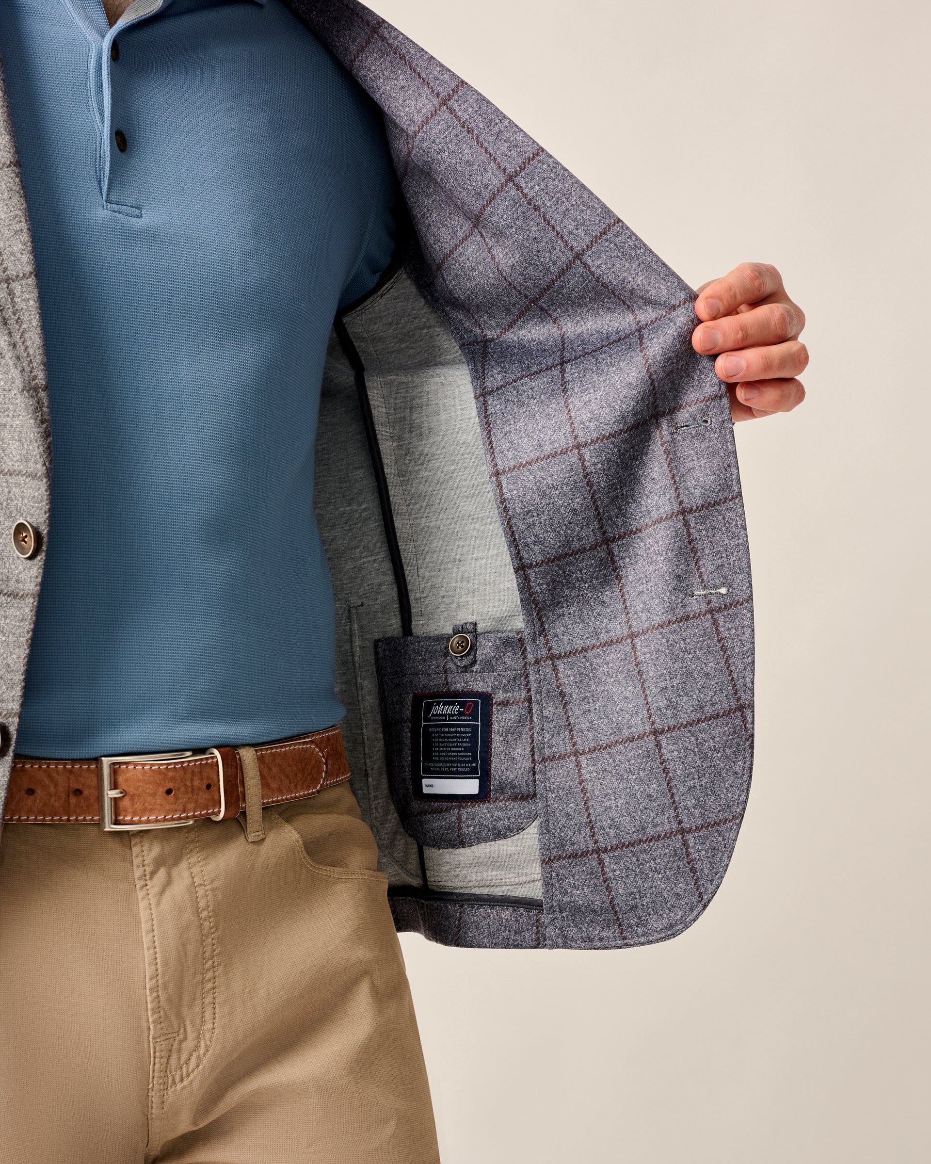 Johnnie-O Malachi Top Shelf Windowpane Knit Sport Coat, Gray