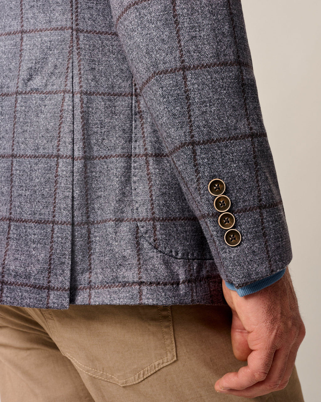 Johnnie-O Malachi Top Shelf Windowpane Knit Sport Coat, Gray