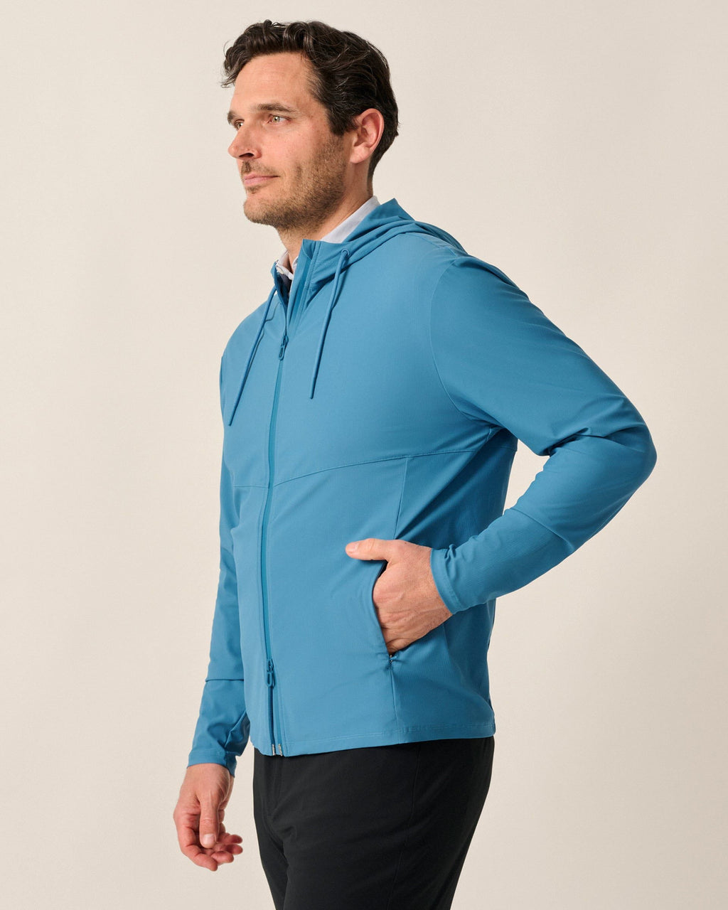 Johnnie-O Marshal Featherweight Hooded Jacket, Barrels Blue