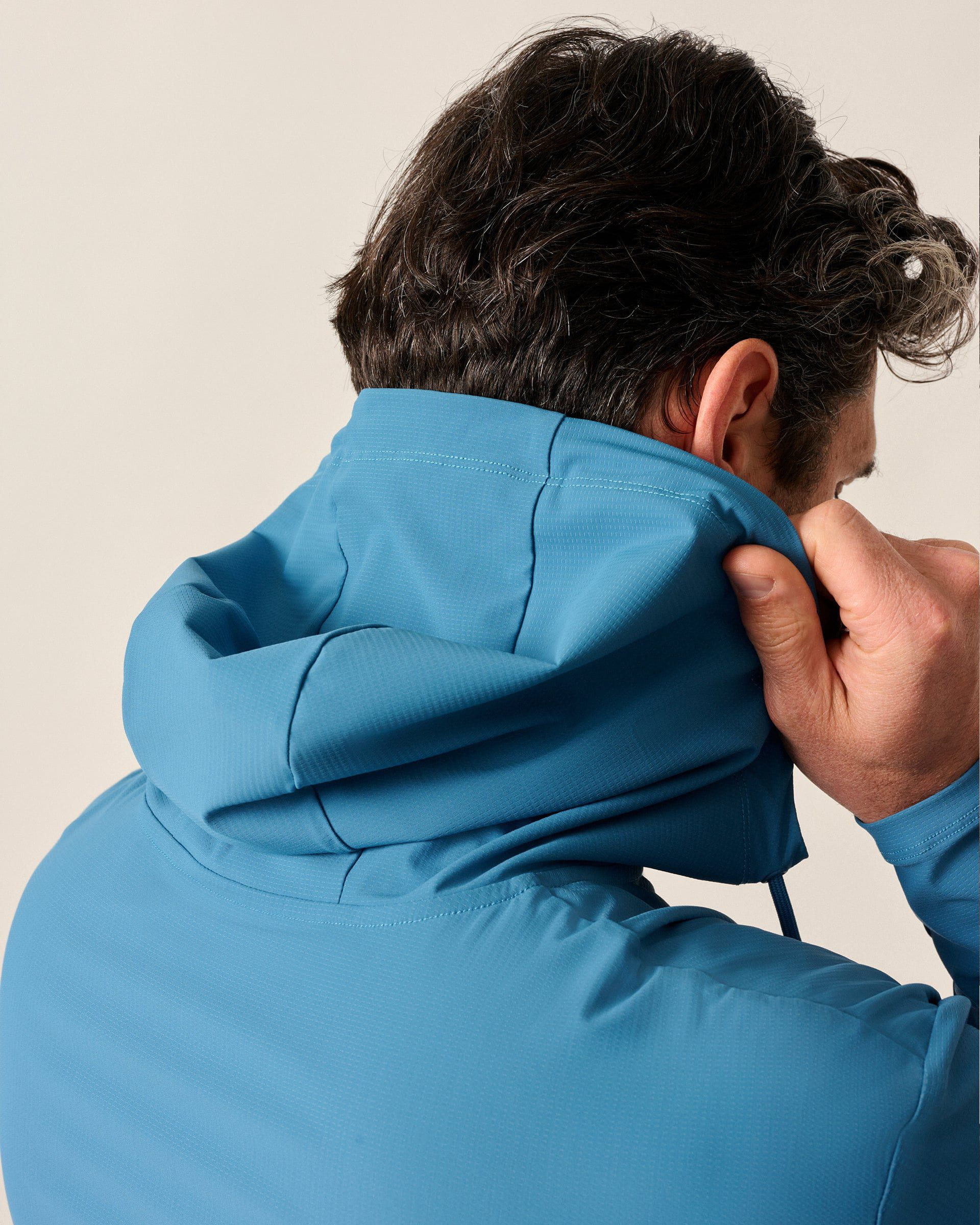 Johnnie-O Marshal Featherweight Hooded Jacket, Barrels Blue