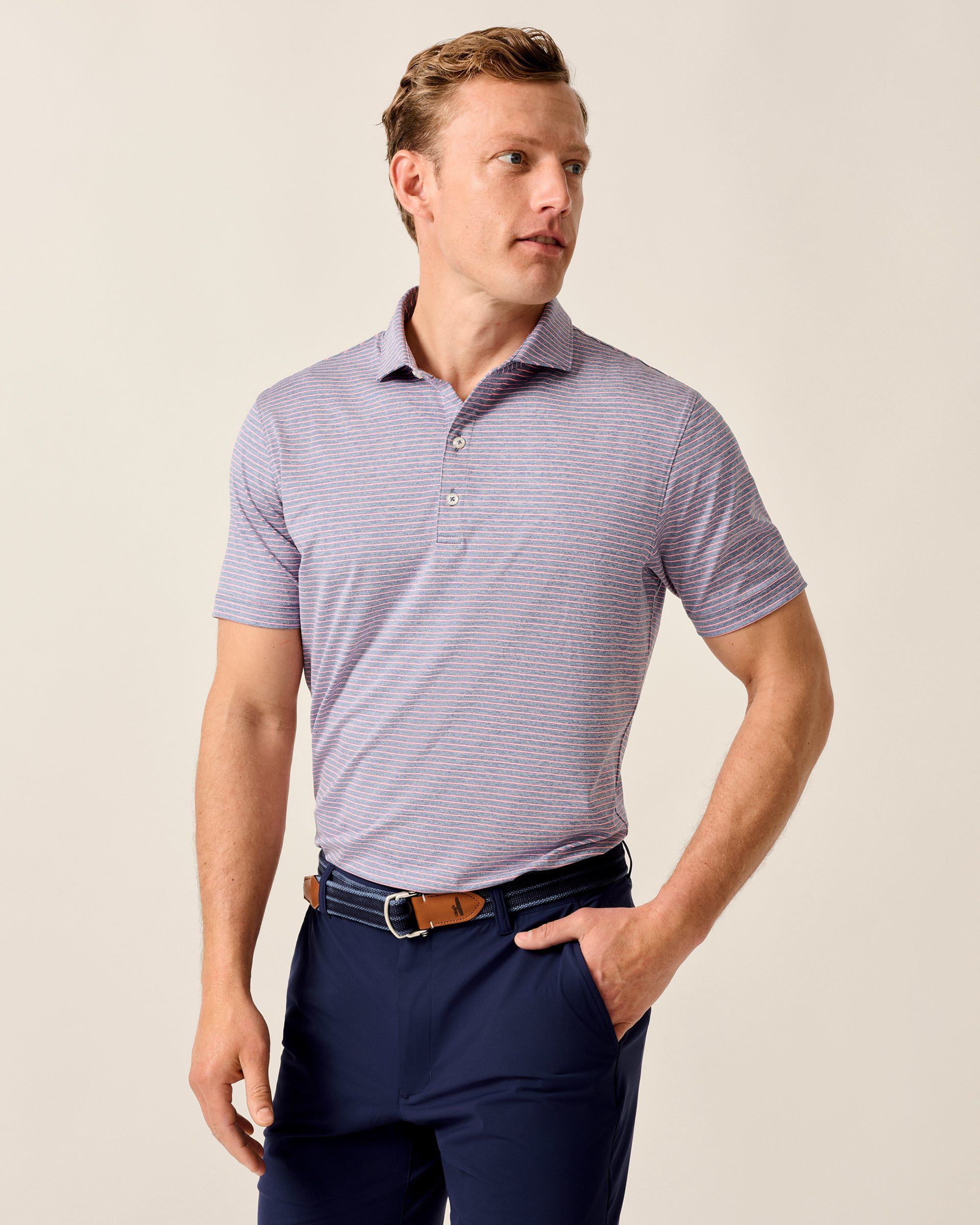 Johnnie-O Performance Jersey Polo - Michael Stripe