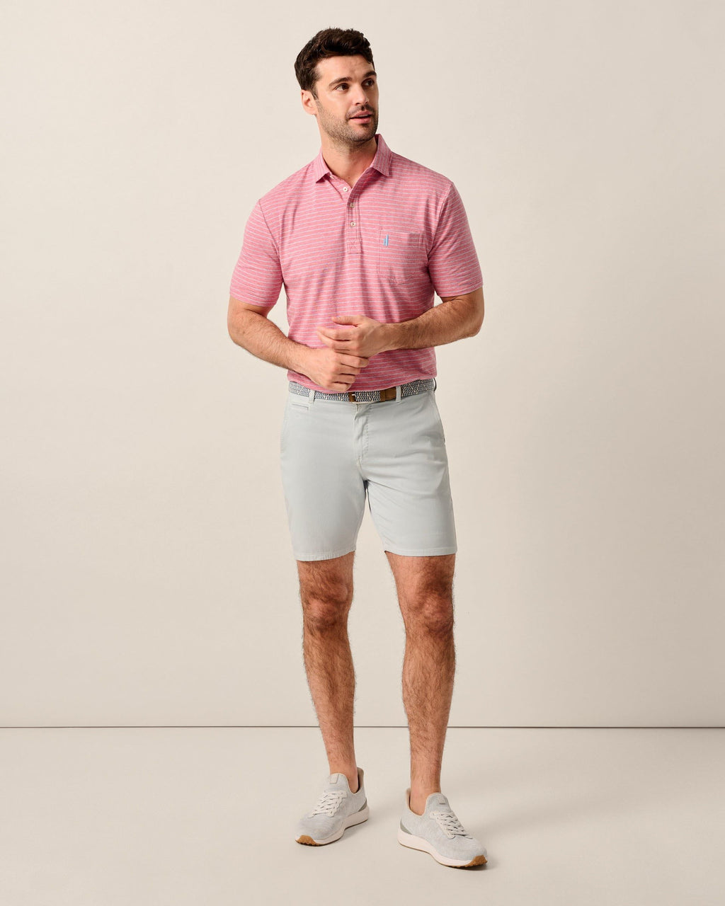 Johnnie-O Nassau Cotton Blend Shorts, Chrome