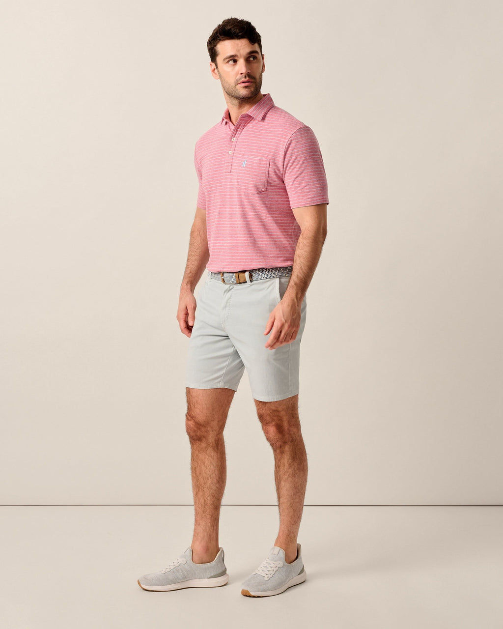 Johnnie-O Nassau Cotton Blend Shorts, Chrome
