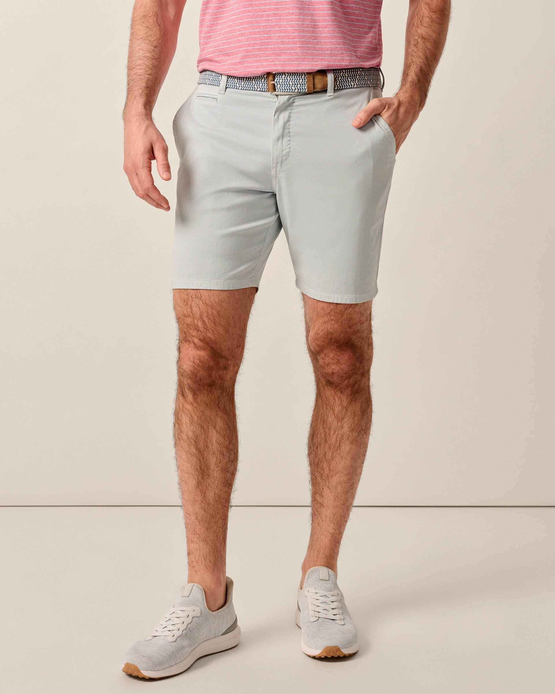 Johnnie-O Nassau Cotton Blend Shorts, Chrome