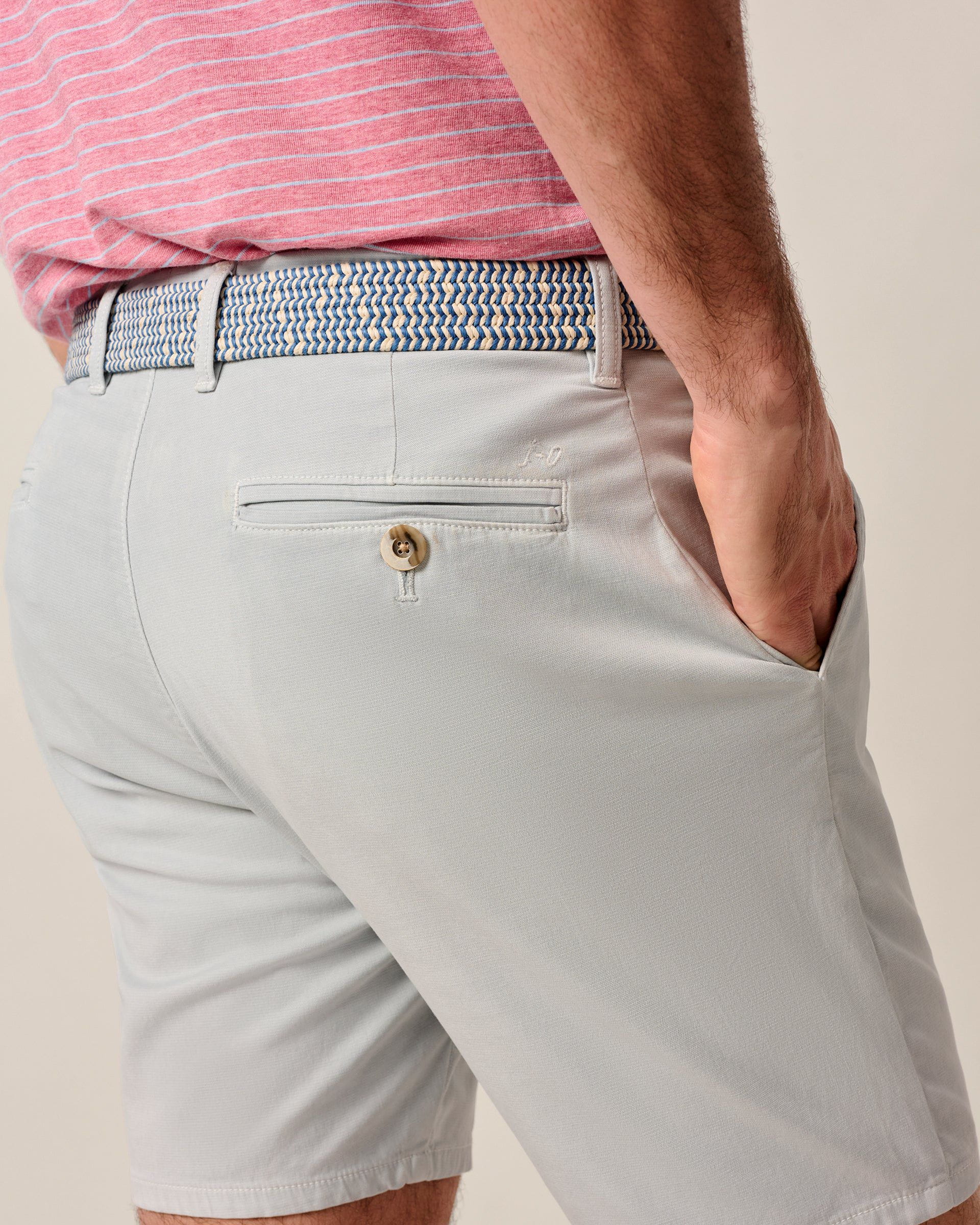 Johnnie-O Nassau Cotton Blend Shorts, Chrome