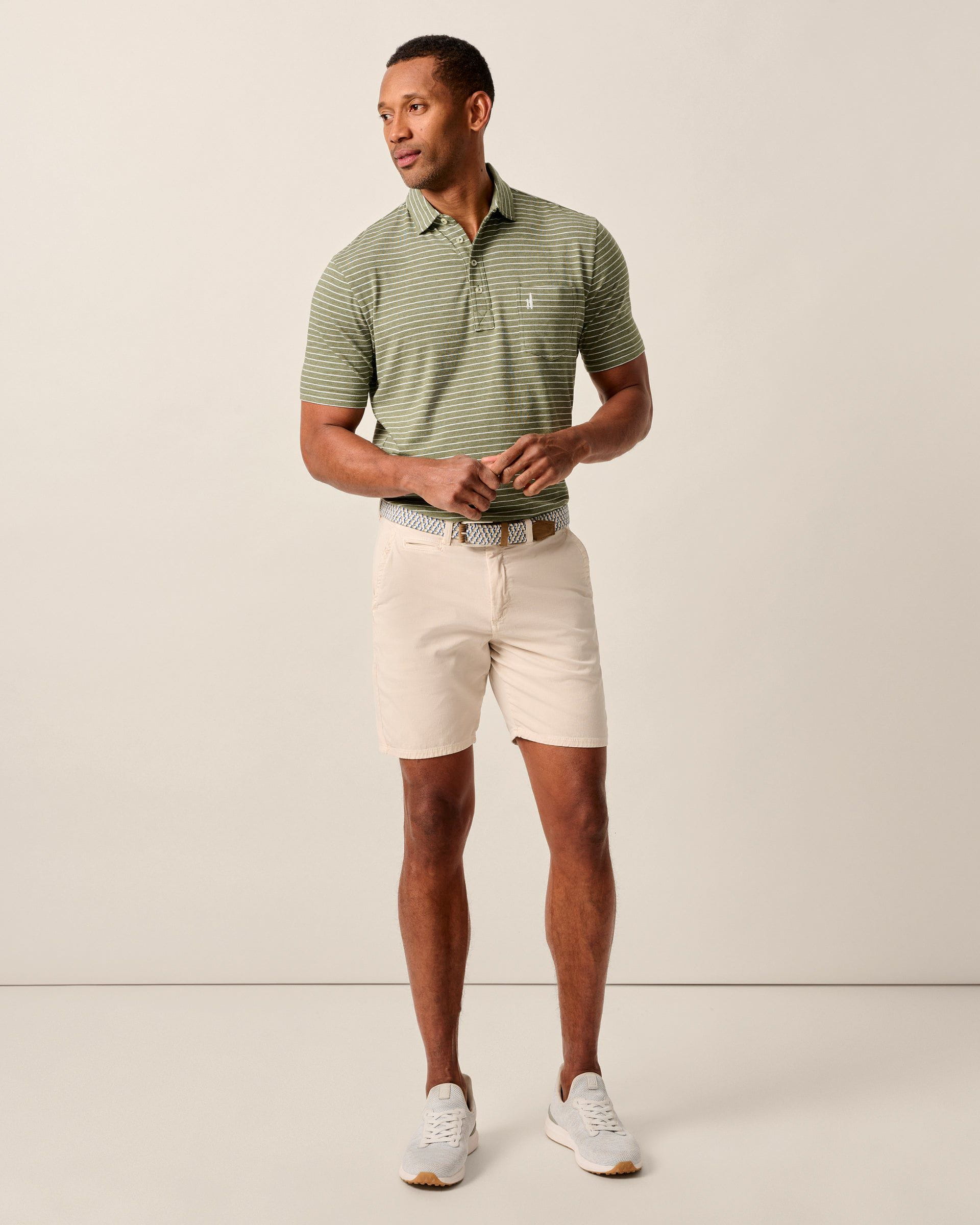 Johnnie-O Nassau Cotton Blend Shorts Stone
