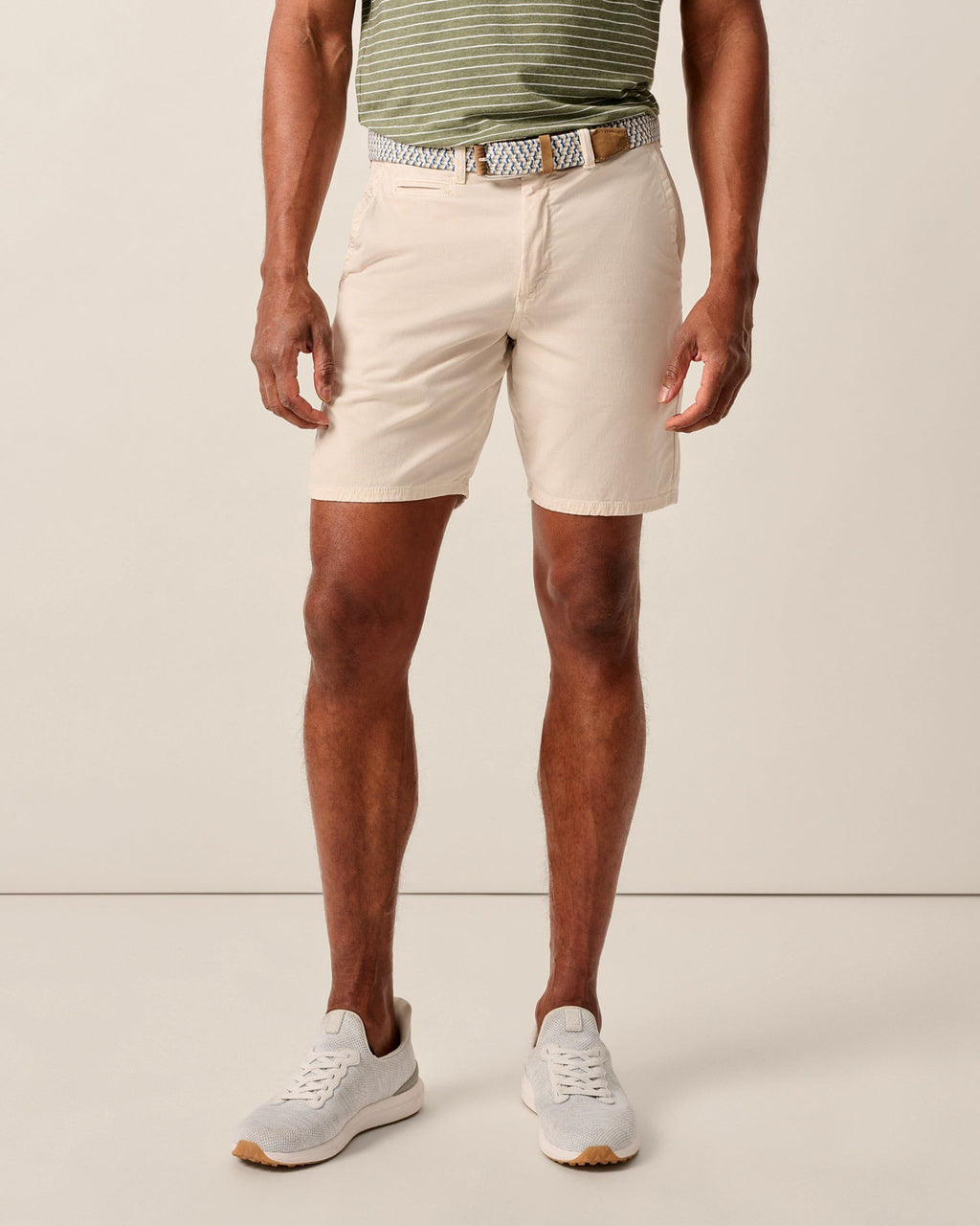 Johnnie-O Nassau Cotton Blend Shorts Stone