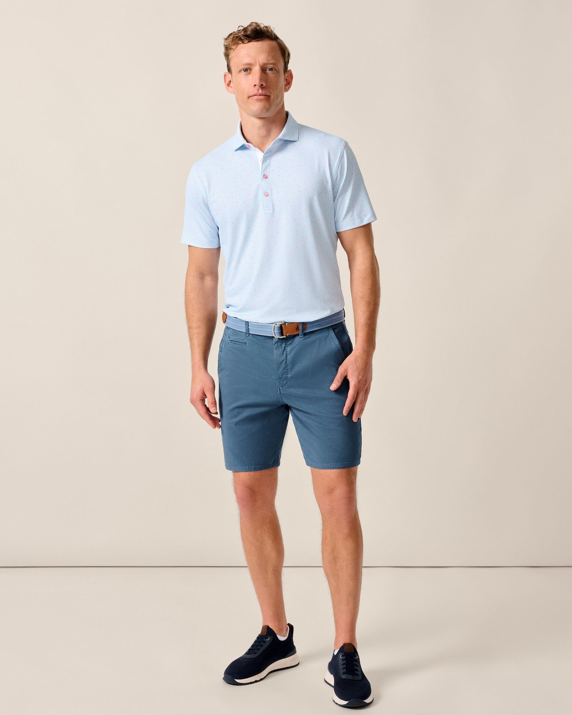 Johnnie-O Nassau Cotton Blend Shorts Wake