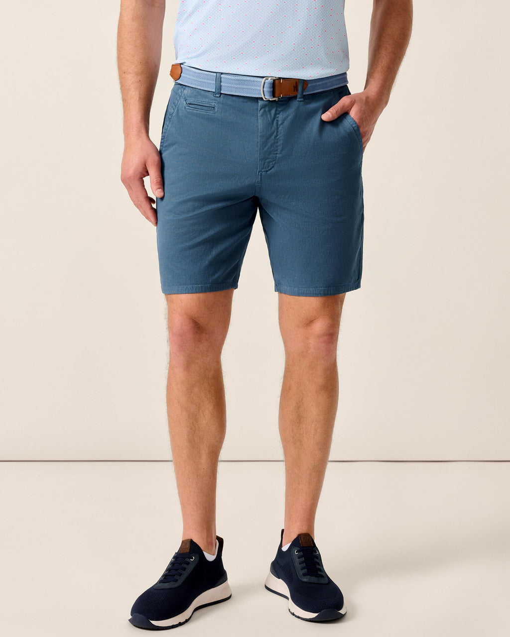 Johnnie-O Nassau Cotton Blend Shorts Wake