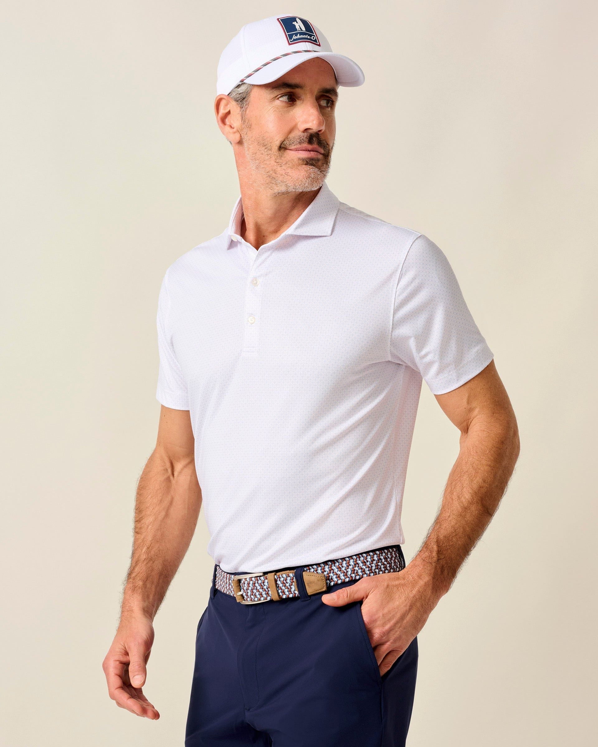 Johnnie-O Performance Jersey Polo - Pete, White