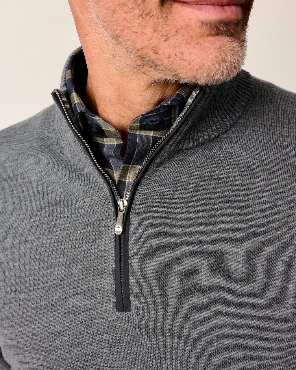 Johnnie-O Raynor Merino 1/4 Zip Sweater, Charcoal