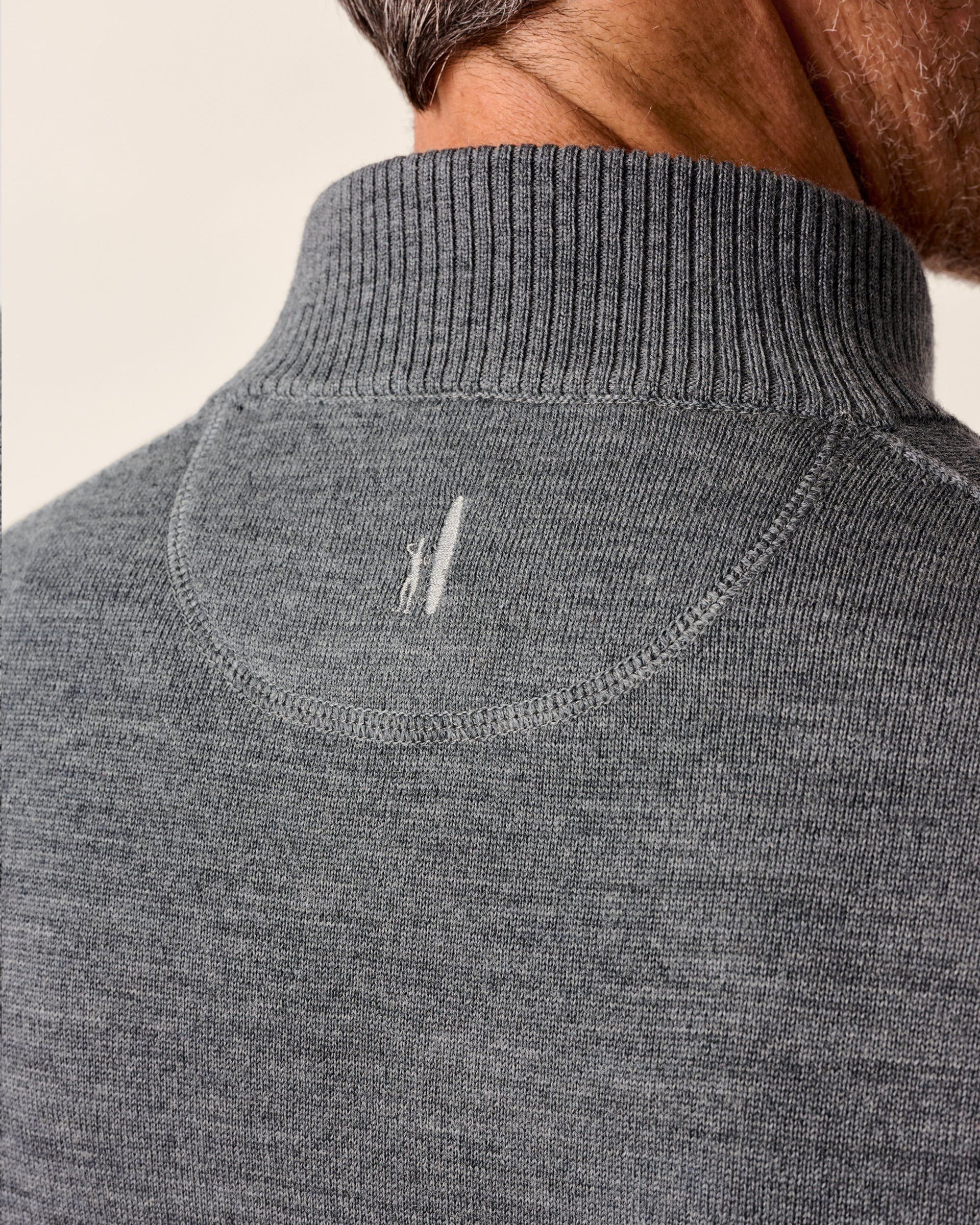 Johnnie-O Raynor Merino 1/4 Zip Sweater, Charcoal