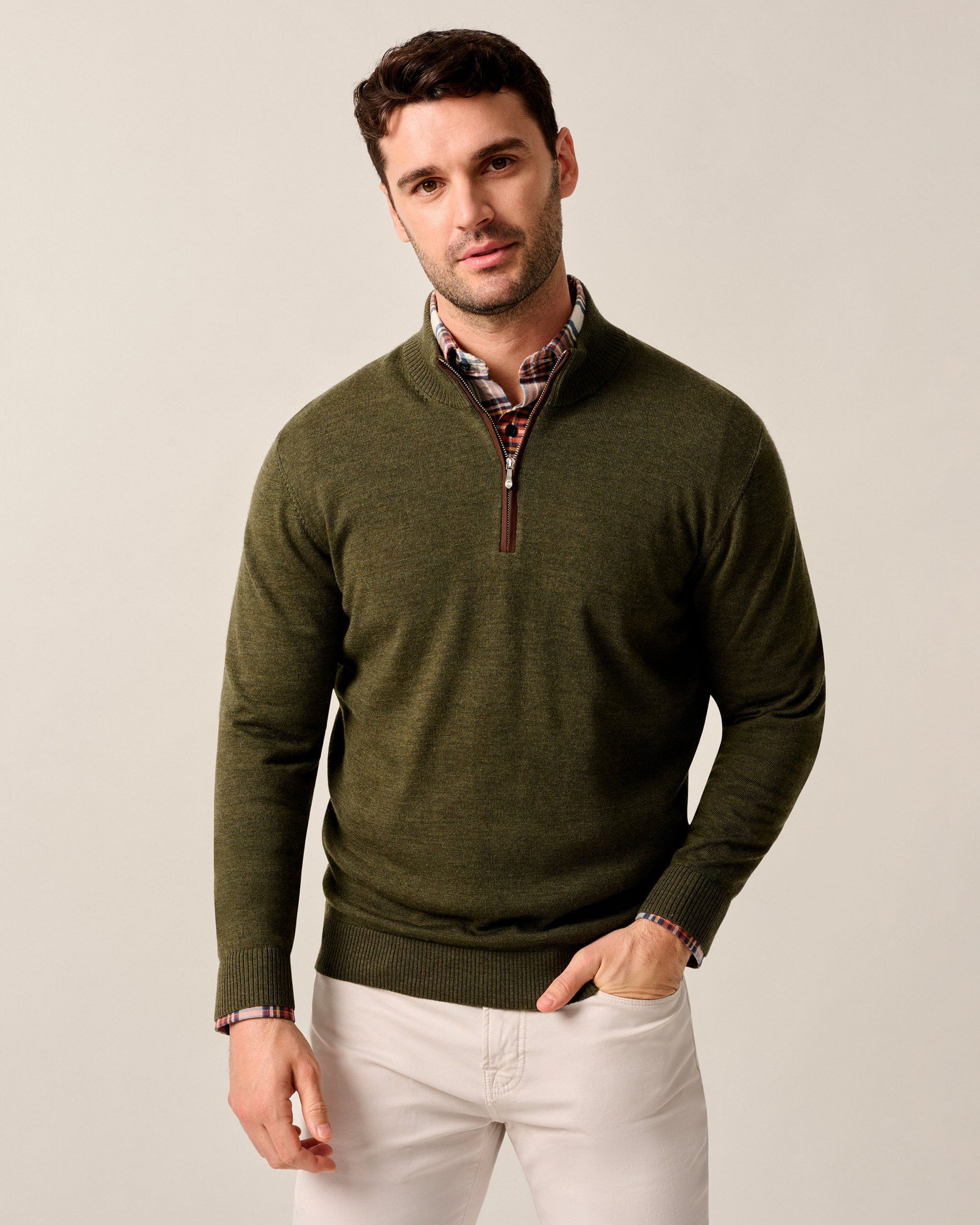 Johnnie-O Raynor Merino 1/4 Zip Sweater, Forged