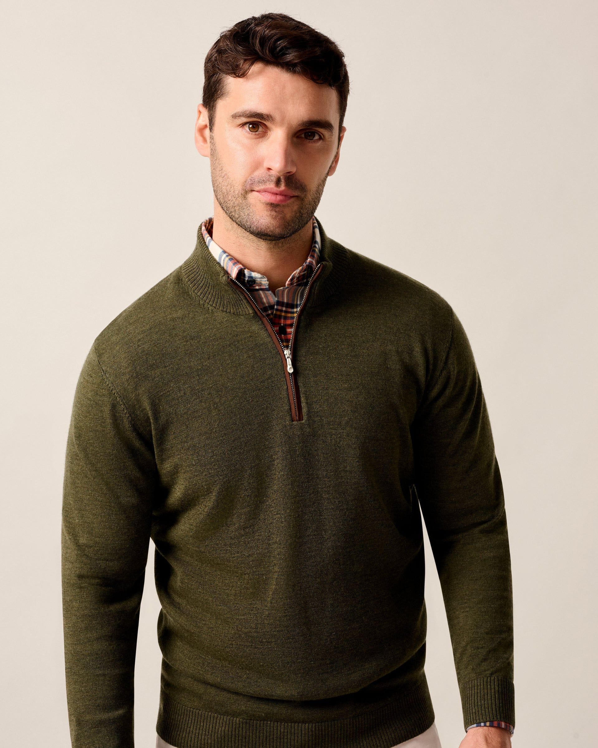 Johnnie-O Raynor Merino 1/4 Zip Sweater, Forged